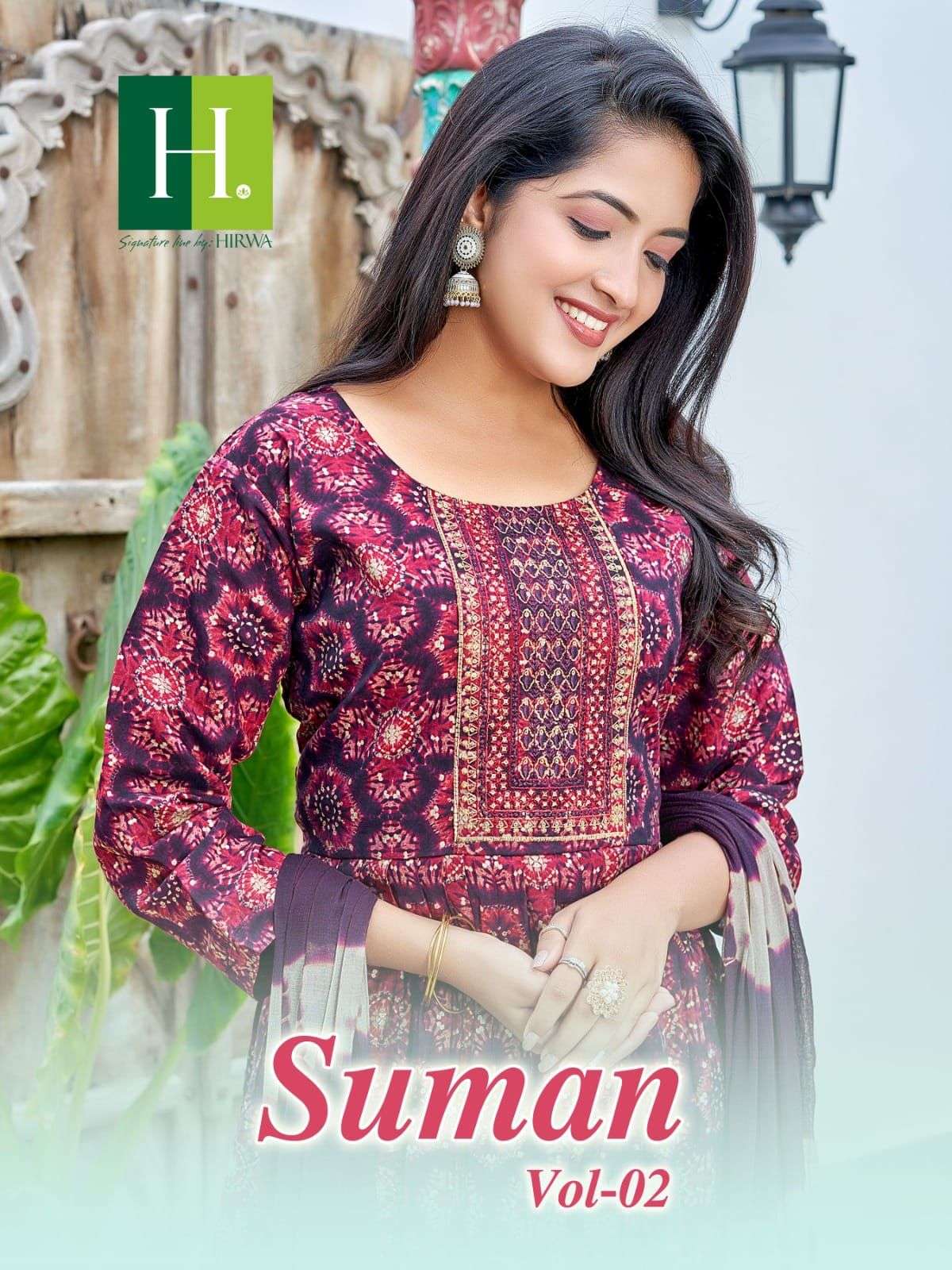 suman vol 2 by hirwa casual wear readymade fancy nayra cut salwar kameez