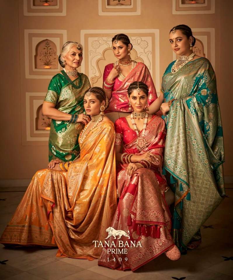 tana bana prime 1409 designs designer swarovski work wedding wear saree online supplier