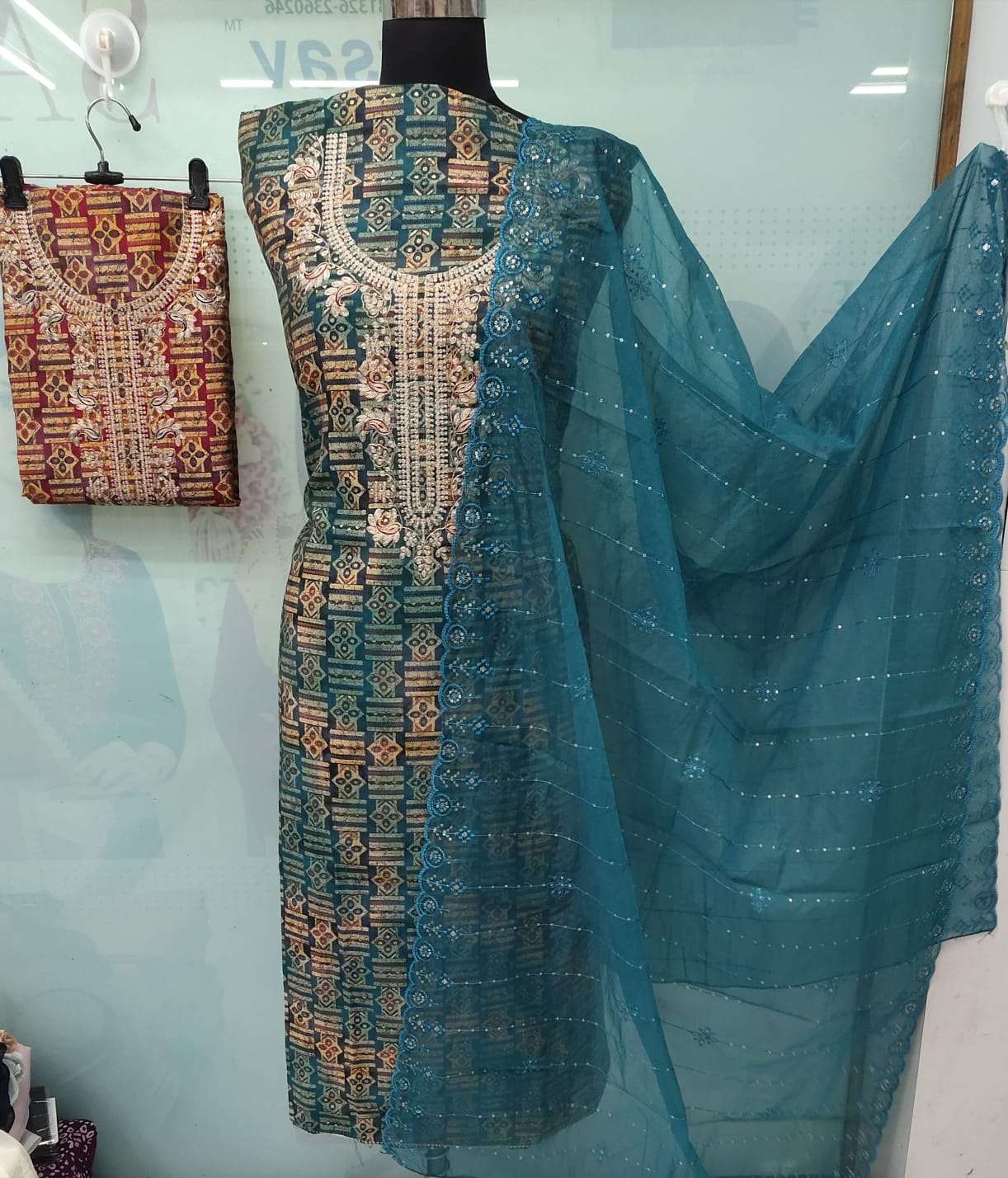 utsav suits present shivani fancy work modal print salwar kameez collection