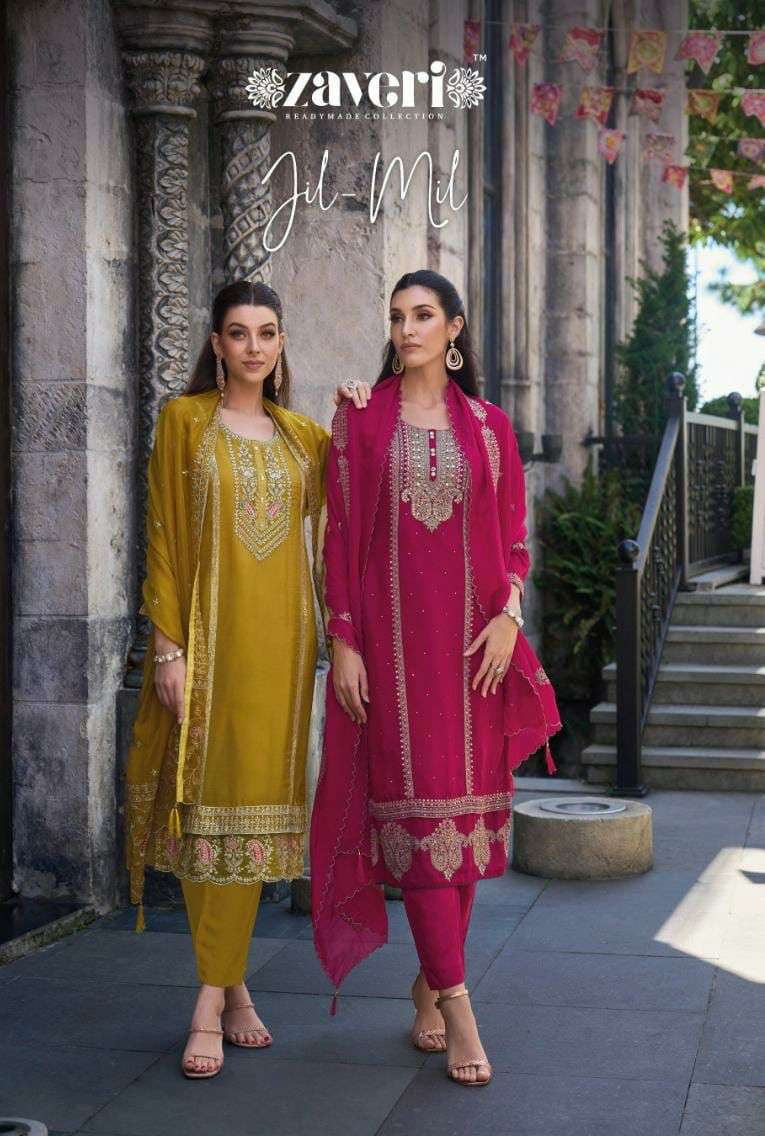 zaveri present jil mil beautiful readymade salwar kameez catalog