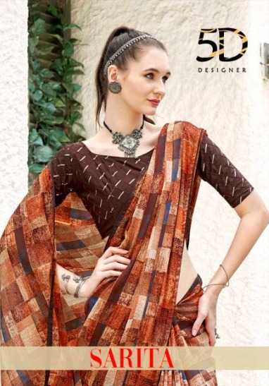 5d designer present sarita fancy georgette sarees collection