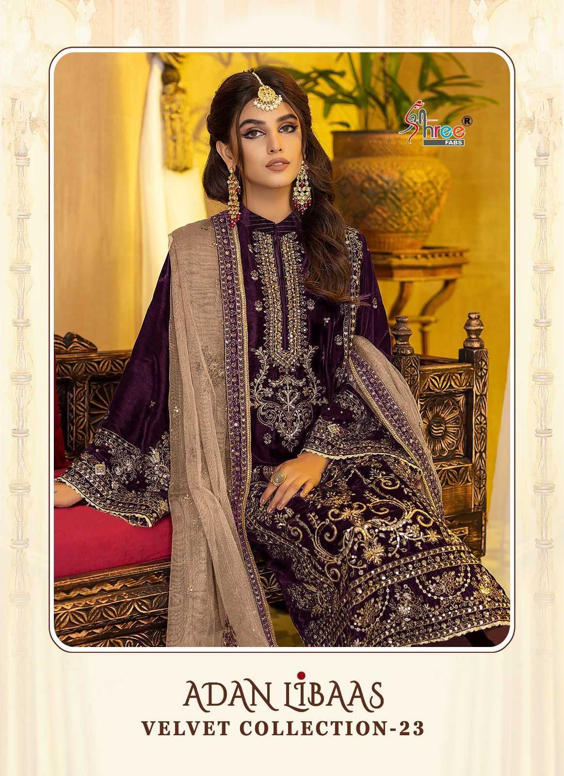  adan libaas velevt collection 23 by shree fab designer winter wear unstitch salwar kameez 