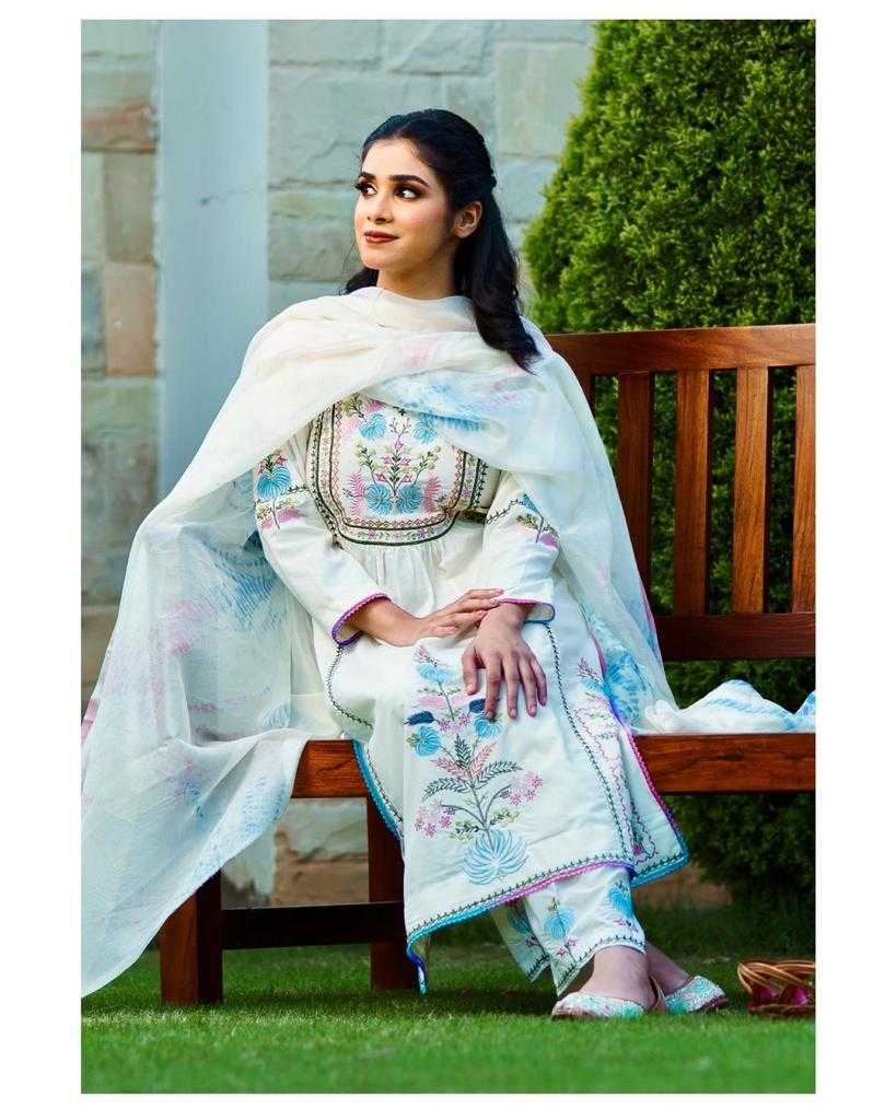 afsana launch gunjan pakistani festive collection with mirror work 3 pieces readymade set