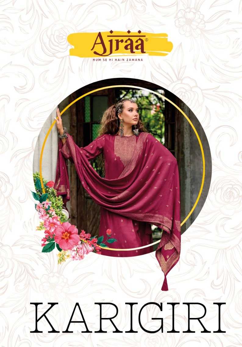ajraa present karigiri festive winter wear salwar kameez material