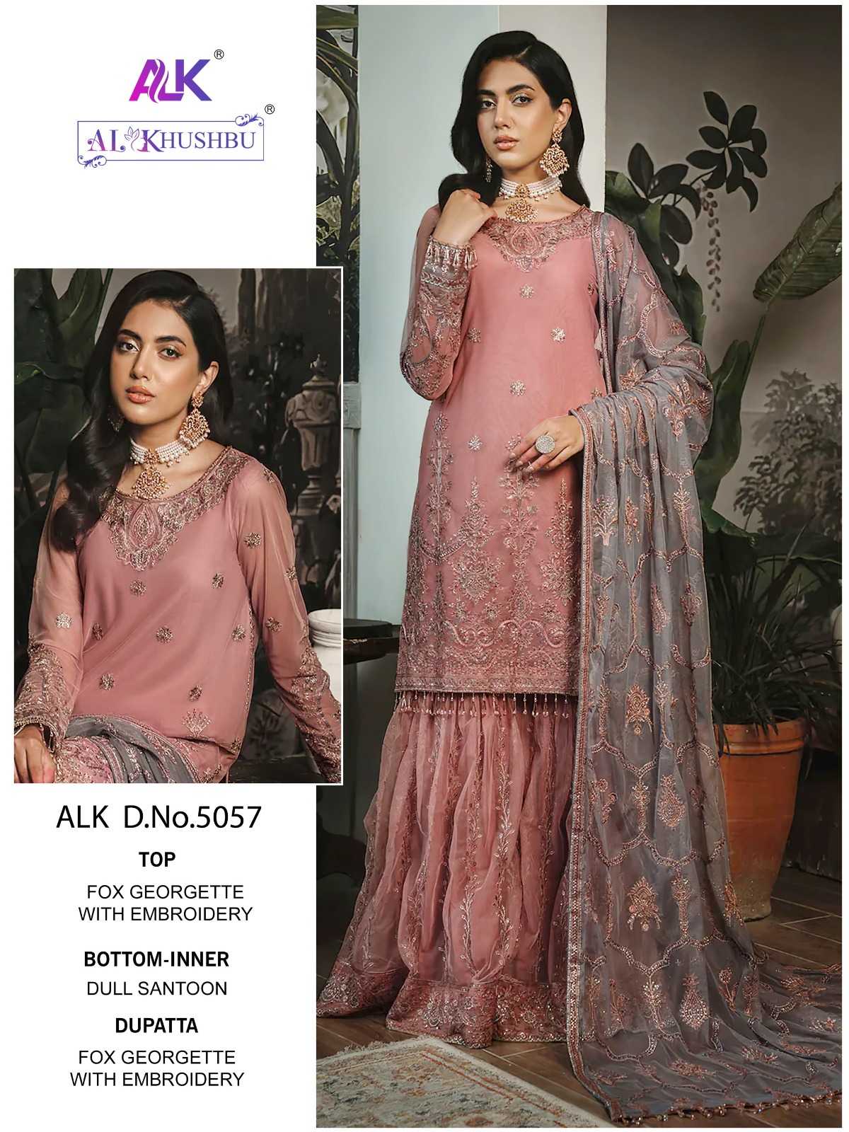 al khushbu 5057 fancy work single pakistani salwar kameez