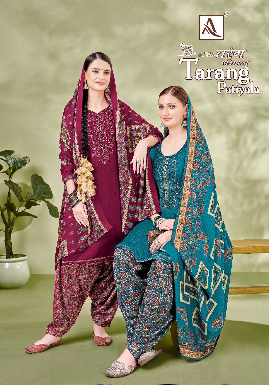 alok suit tarang patiyala 1366 winter wear wool pashmina punjabi unstitch suit collection