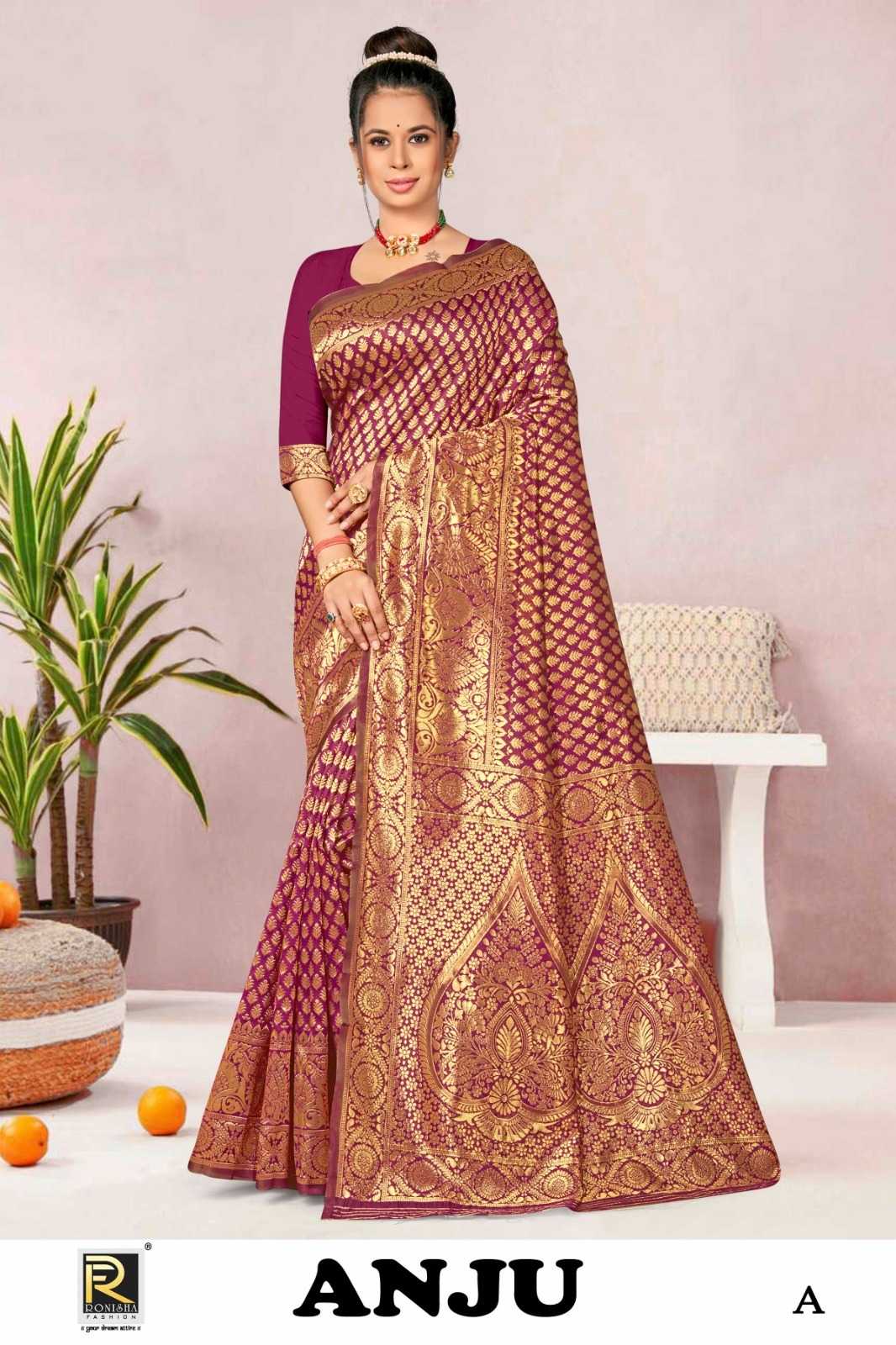 ANJU  BY RANJNA SAREE BANARASI  SILK FABRICS SUPER HIT COLLECTION 