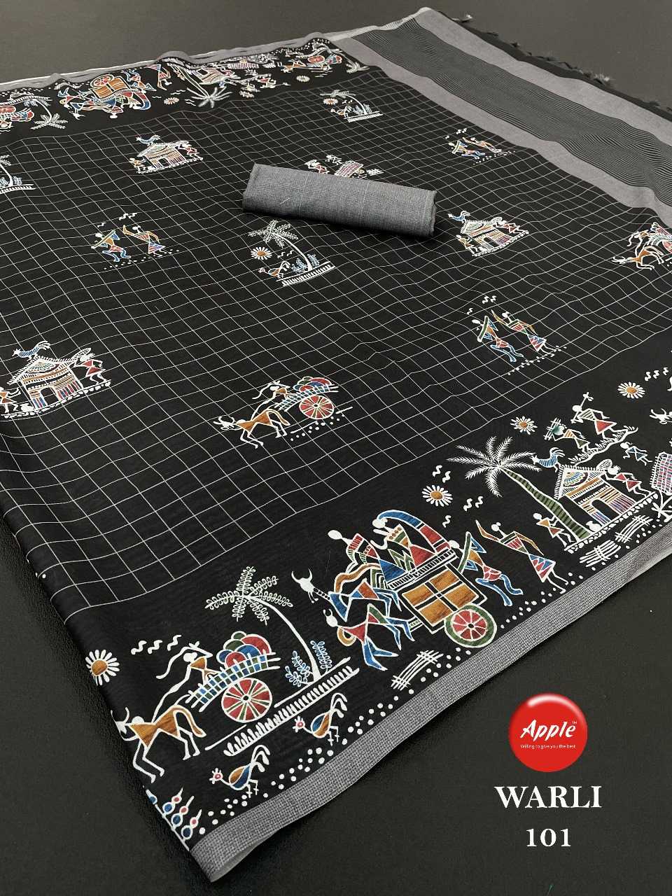 apple sarees warli elegant traditional look saree catalog