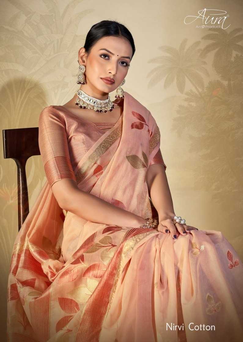aura saree nirvi cotton amazing fancy festive wear saris collection
