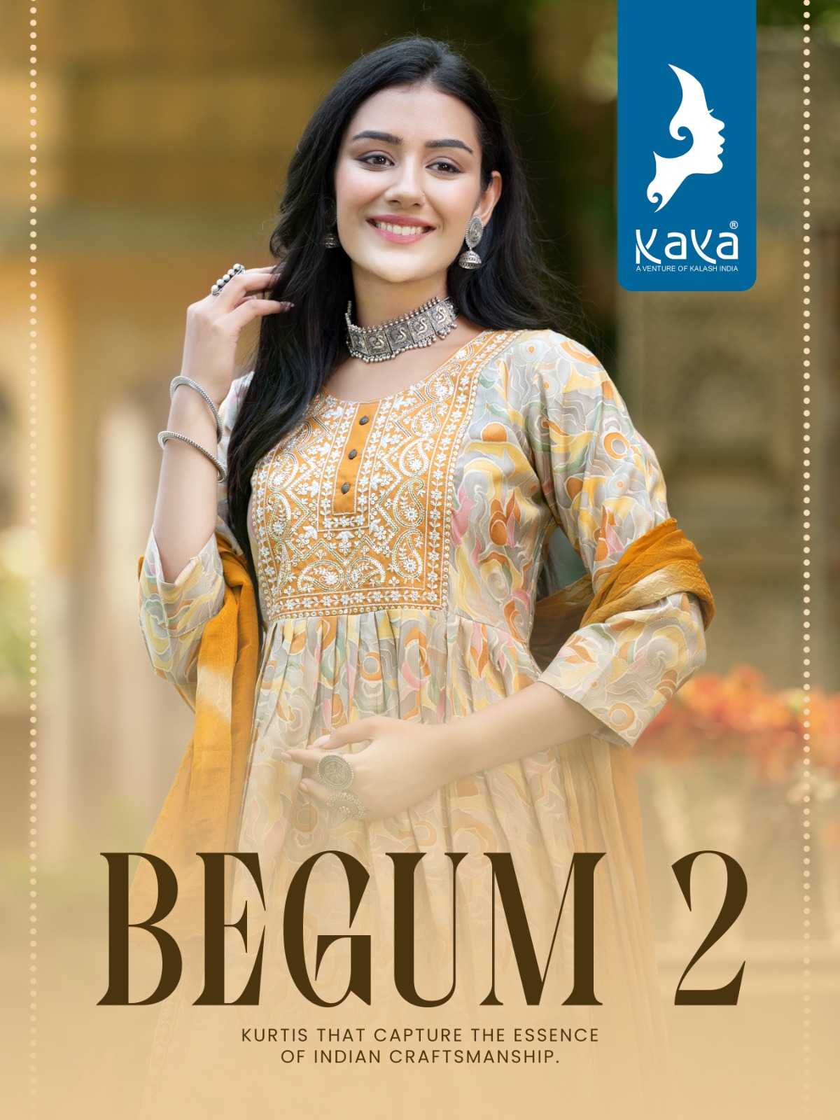 begum vol 2 by kaya fancy nayra cut kurti with pant and nazeen dupatta catalog