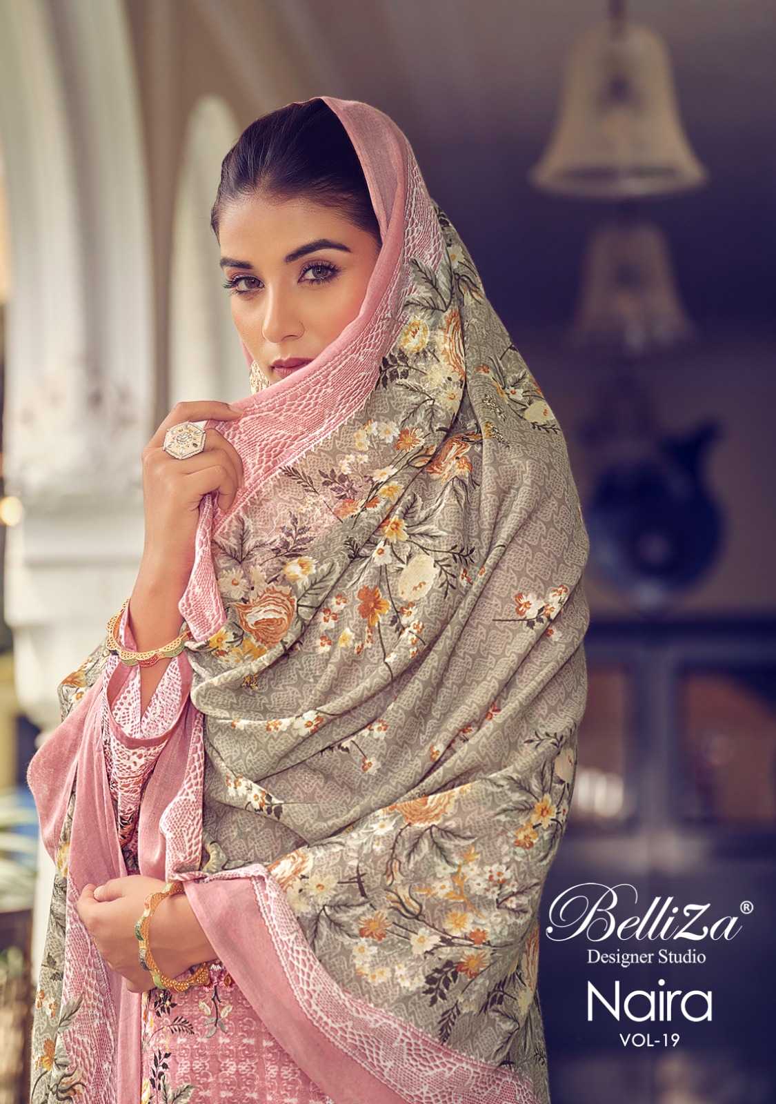 belliza designer naira vol 19 pure cotton fancy unstitch salwar kameez