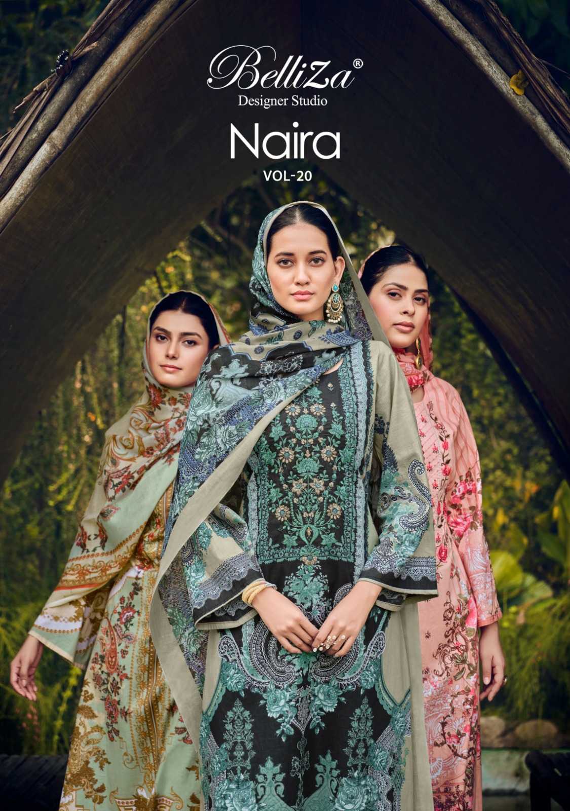 belliza designer naira vol 20 pakistani cotton casual wear unstitch salwar kameez  