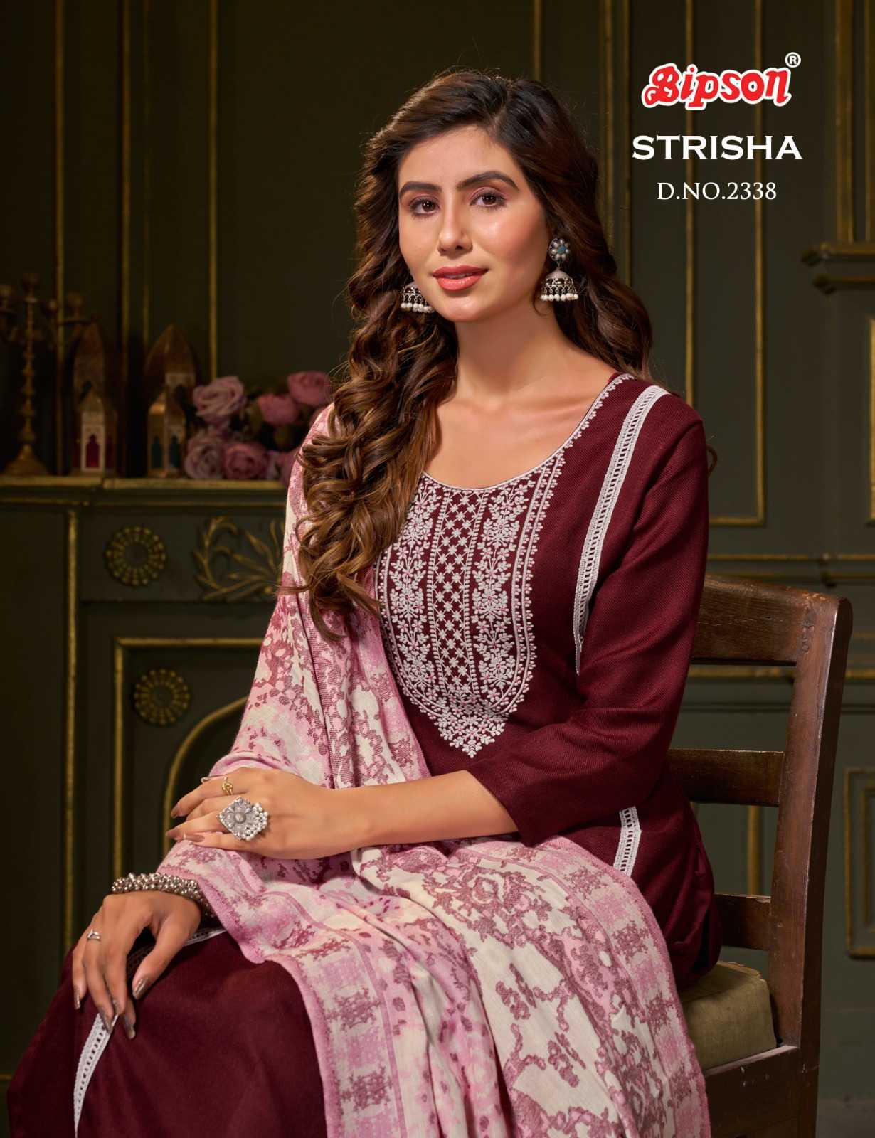 bipson fashion strisha 2337-2338 winter wear wool pashmina salwar kameez collection