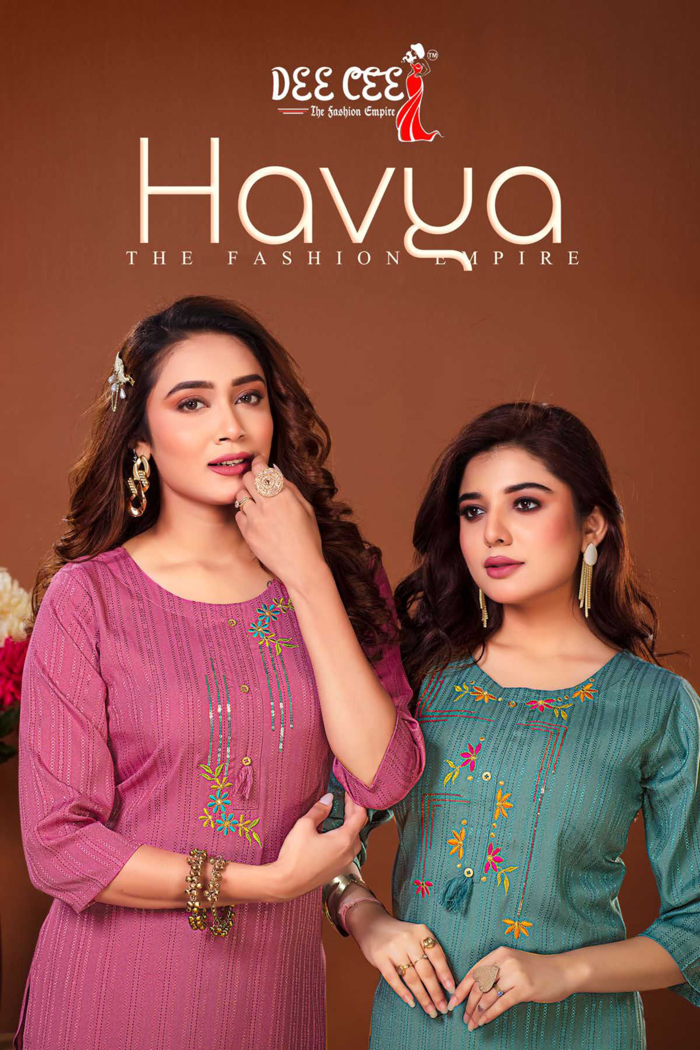 dee cee havya fancy casual straight kurtis