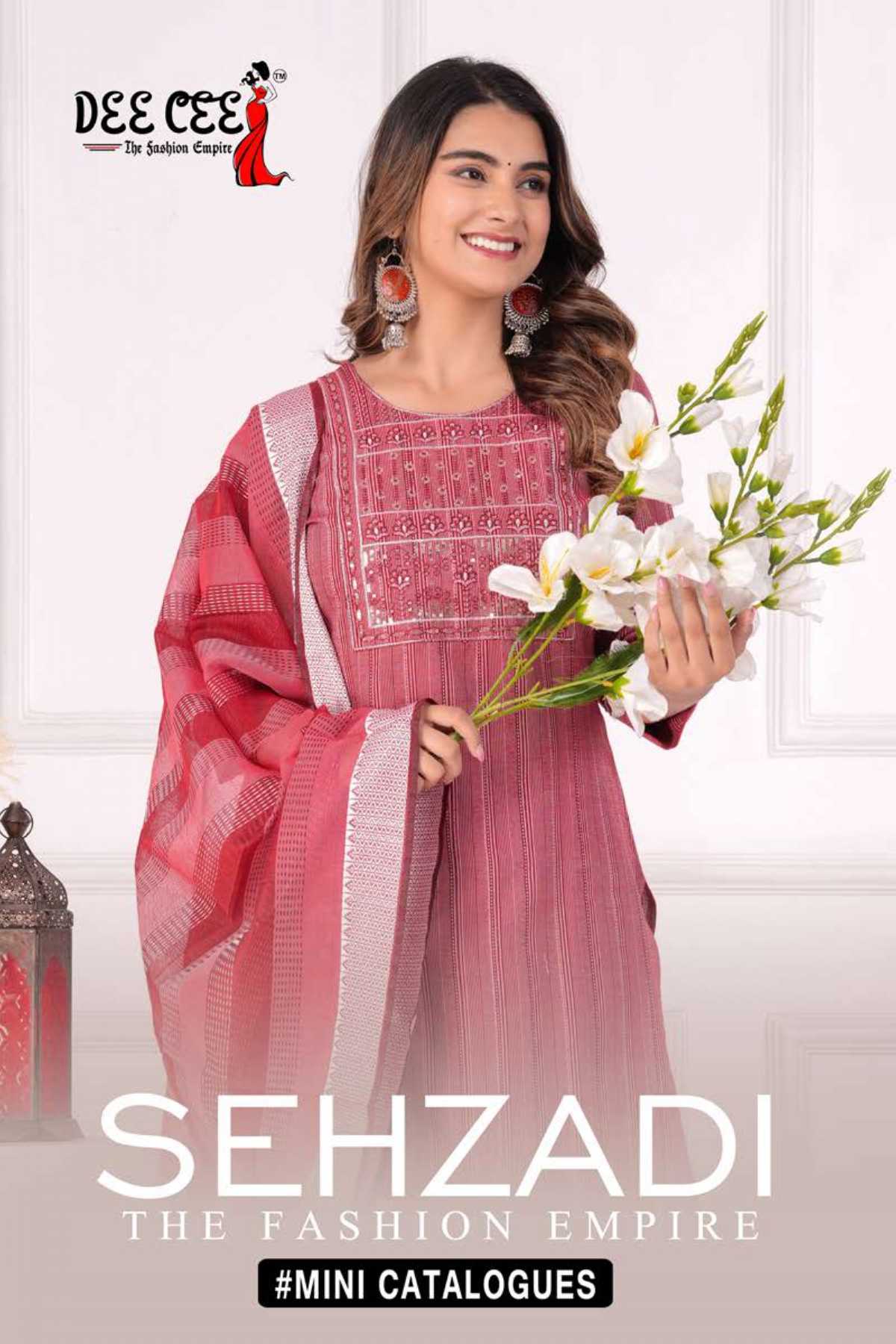 dee cee sehzadi beautiful cotton fullstitch kurti pant and dupatta set