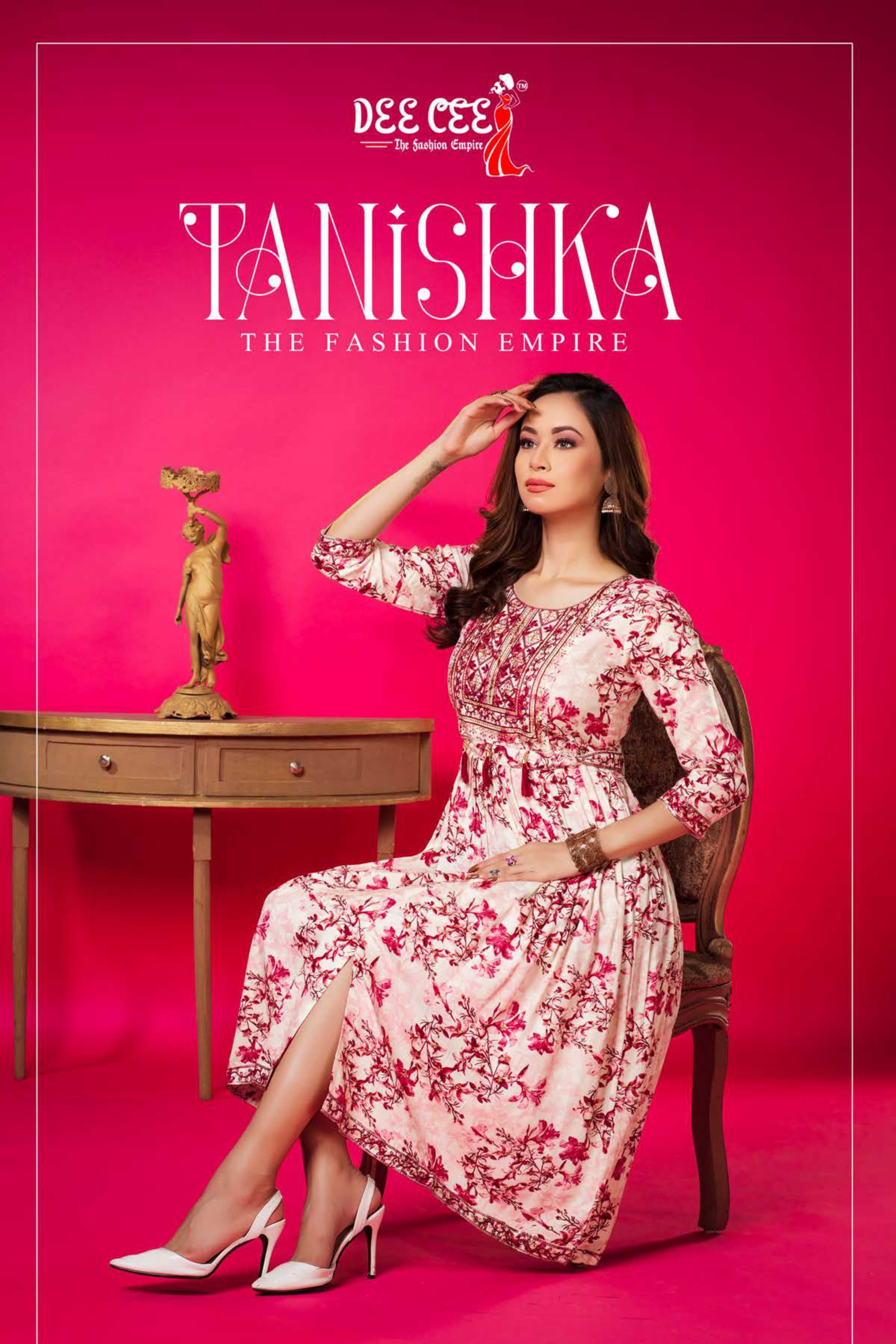 dee cee tanishka fancy center cut flared kurtis