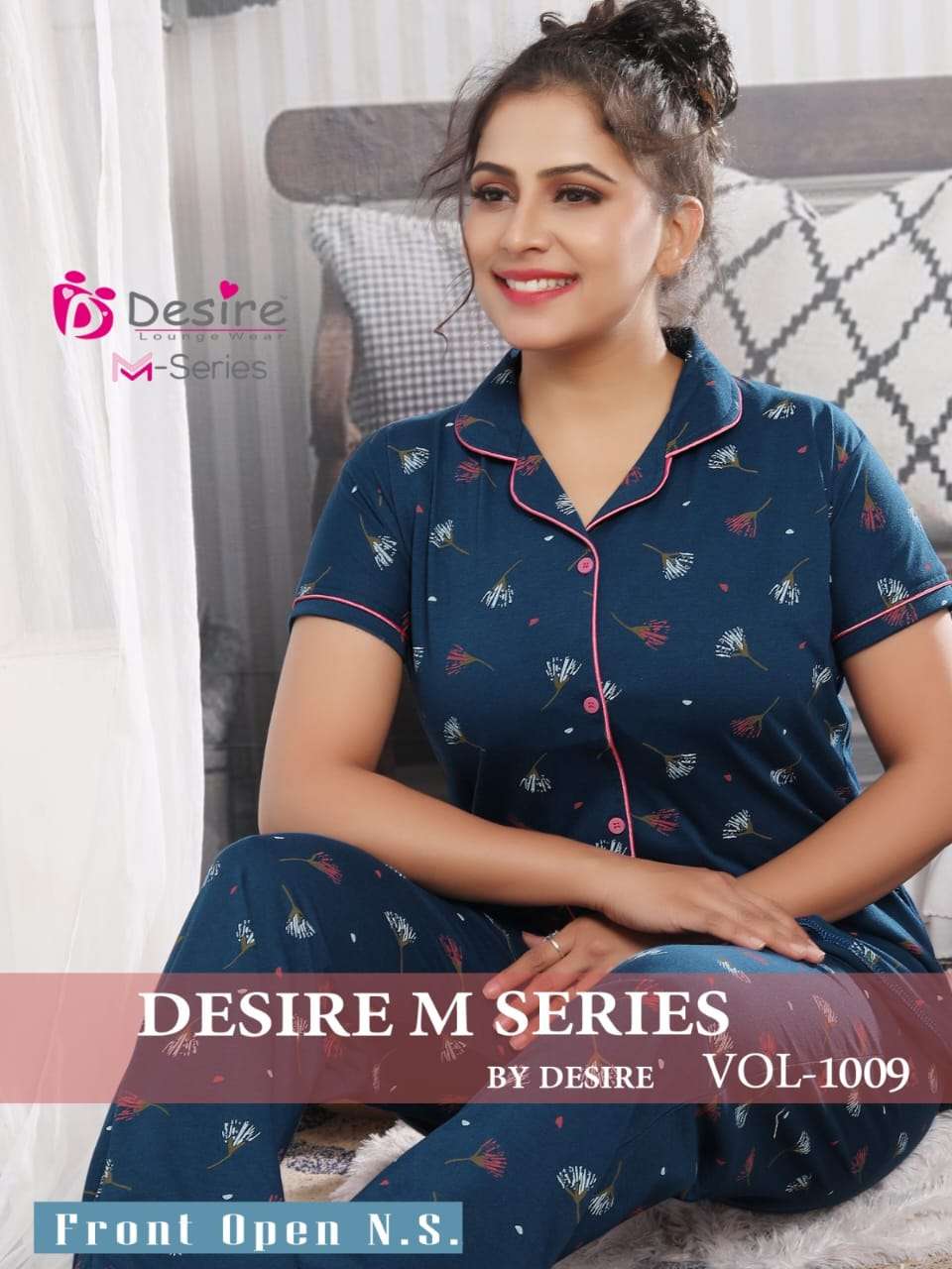 desire m series vol 1009 comfortable wear front open readymade night suit 