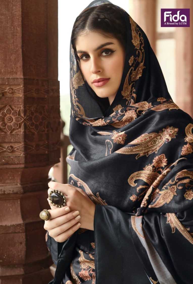 fida aliza vol 1 beautiful winter wear salwar kameez with digital shawl collection