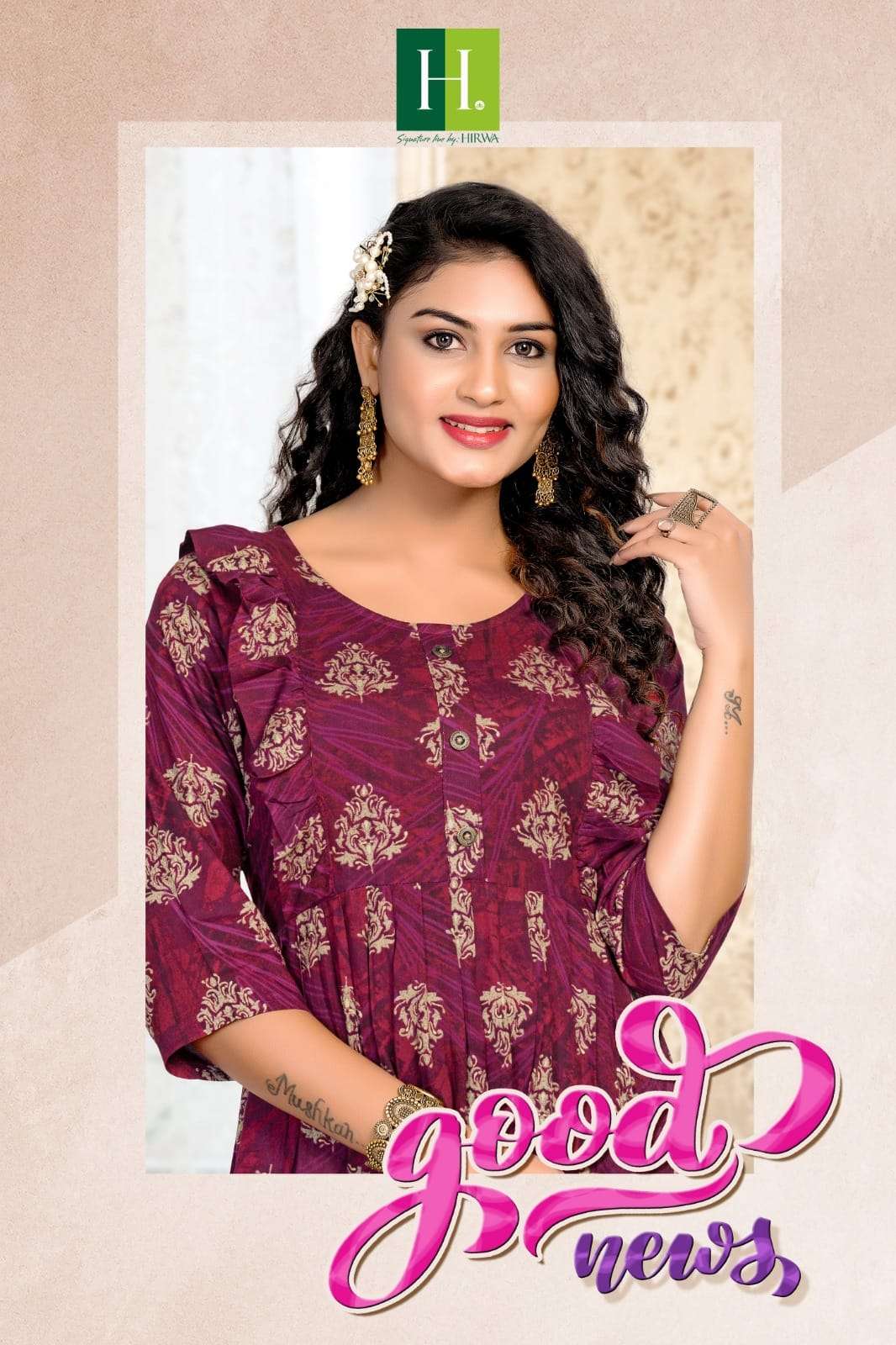 hirwa present good news fancy gehra feeding stitch kurti for mothers