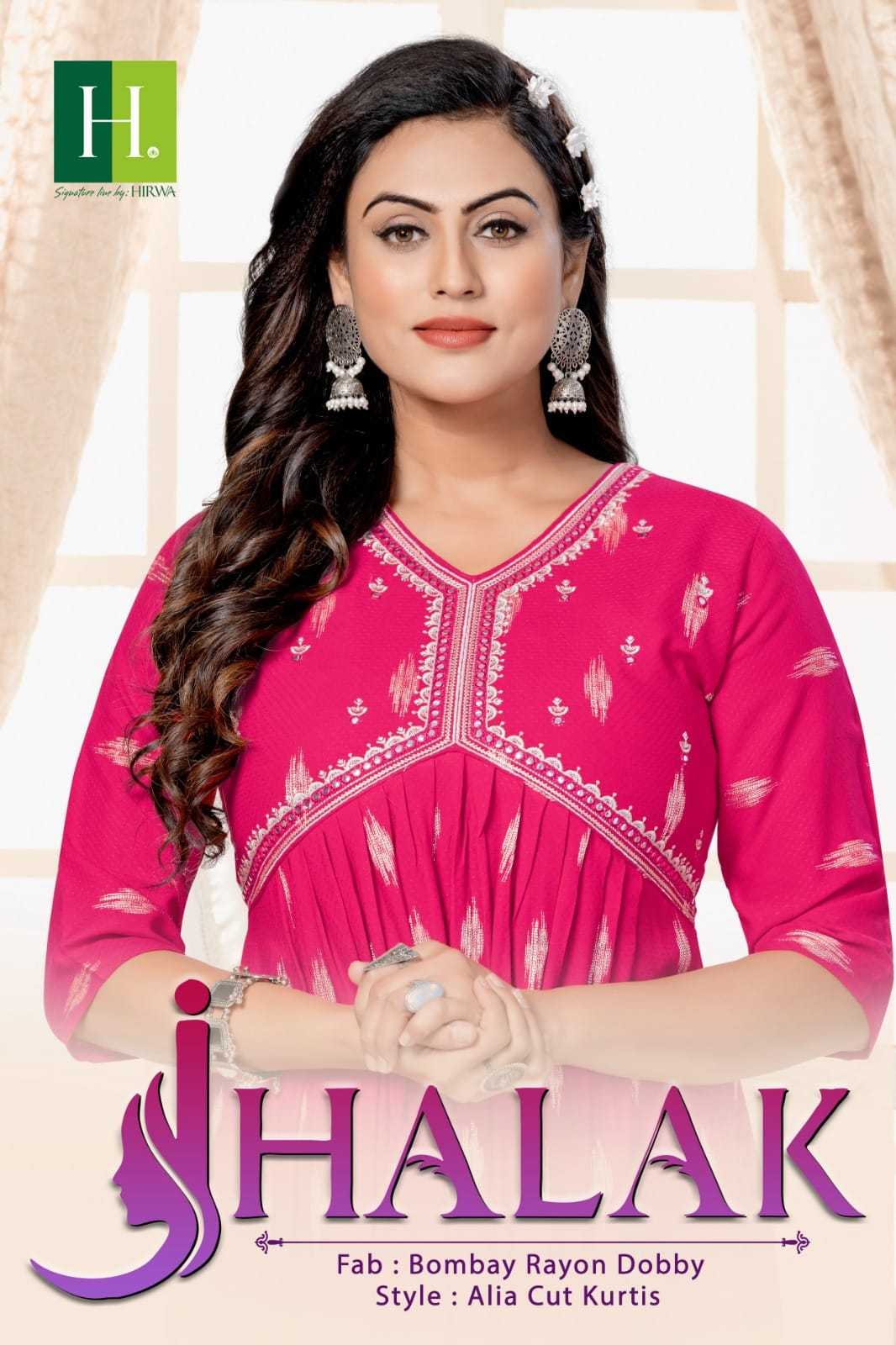 hirwa present jhalak designer embroidery readymade alia cut kurti for festive 