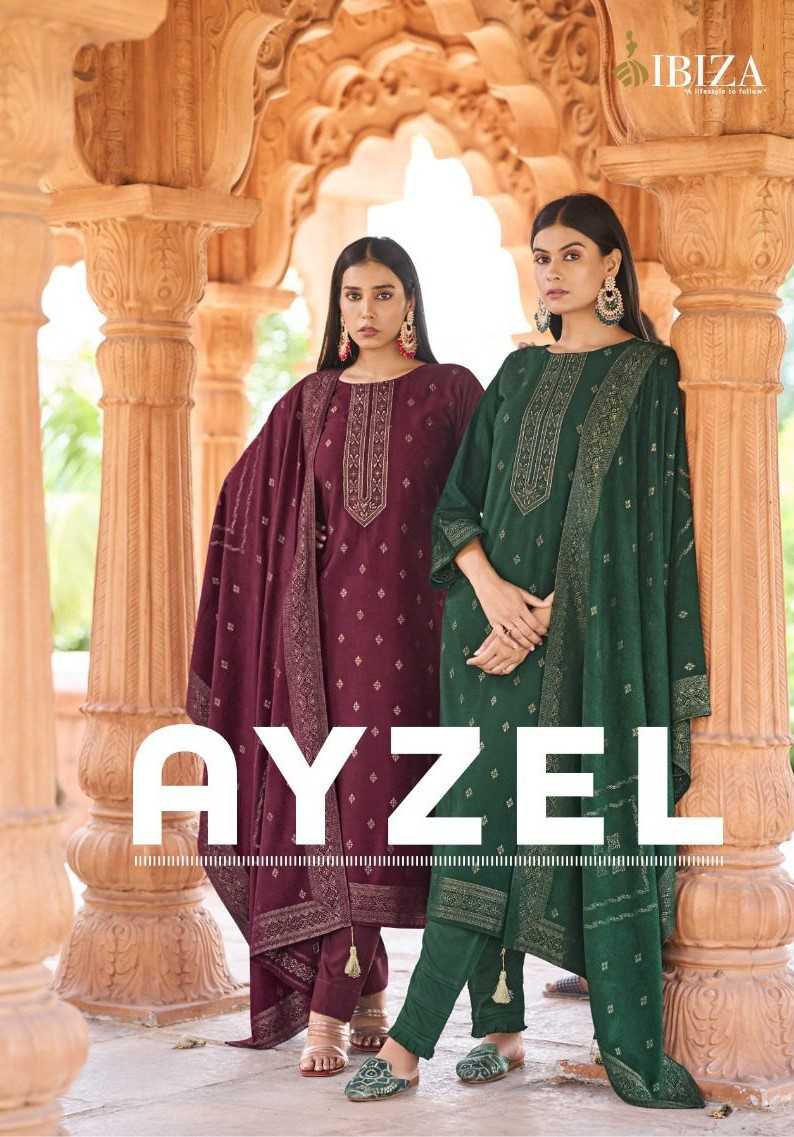 ibiza lifestyle ayzel winter wear dress material festive collection
