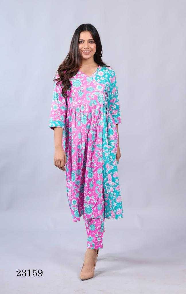 indira apparel 23159 diwali special comfortable fullstitch kurti pant combo set