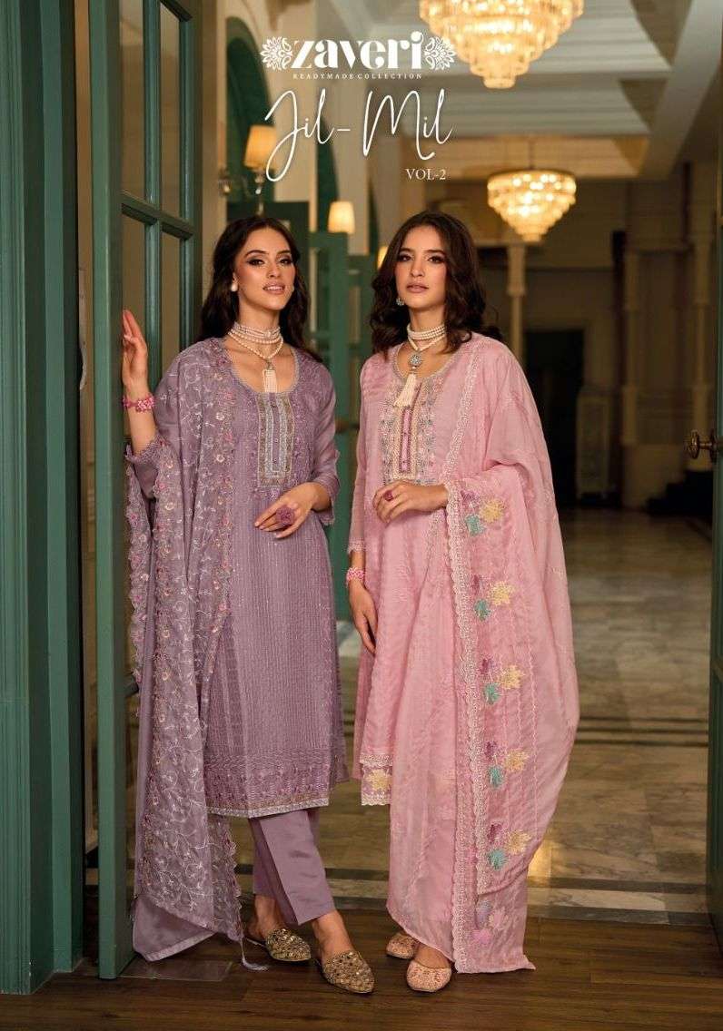 jil mil vol 2 by zaveri designer khatli handwork readymade salwar kameez