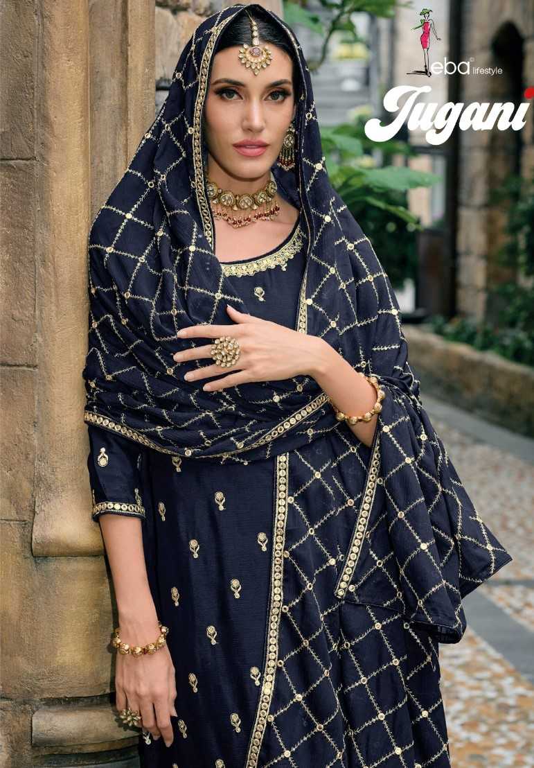 jugani by eba lifestyle designer unstitch festive wear plazo kurti duppata set