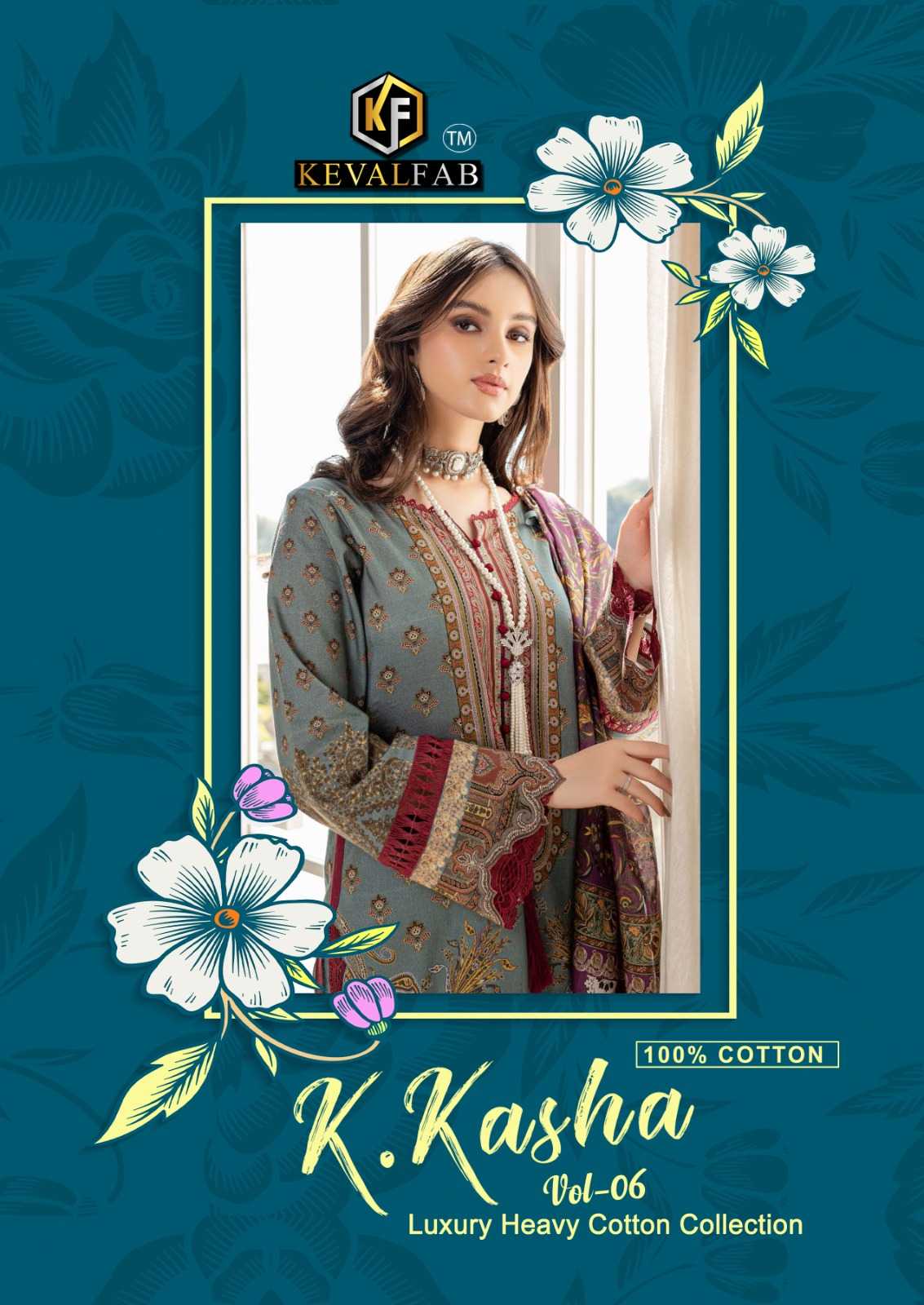k kasha vol 6 by keval fab pakistani karachi collection dress material