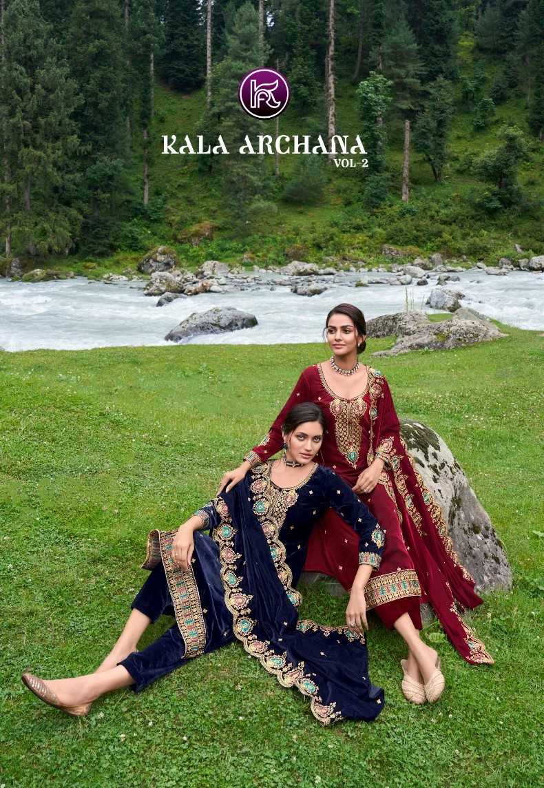 kala archana vol 2 by kala fashion velevt embroidery drees material winter wear