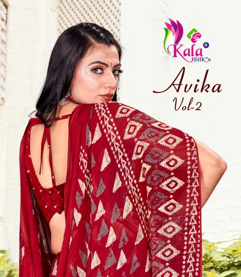 kala silk present avika vol 2 casual wear saree catalog