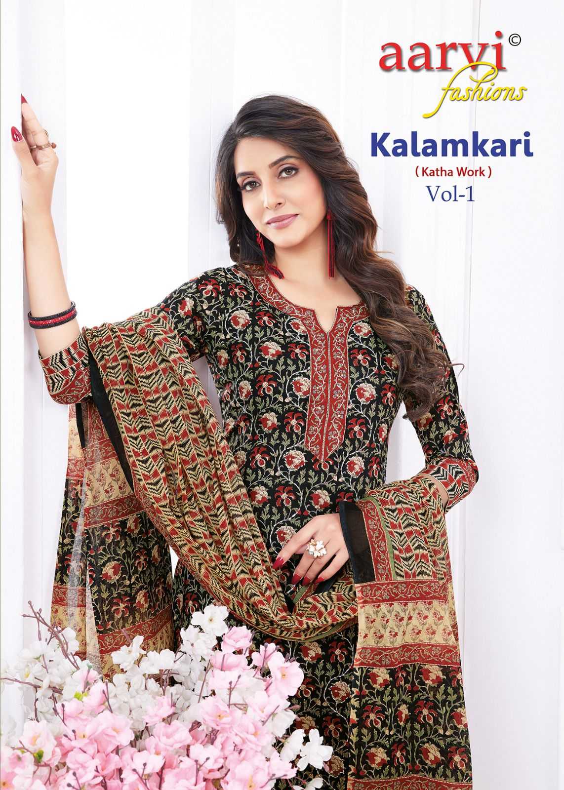 kalamkari vol 1by aarvi fashion fullstitch katha work readymade salwar kameez 