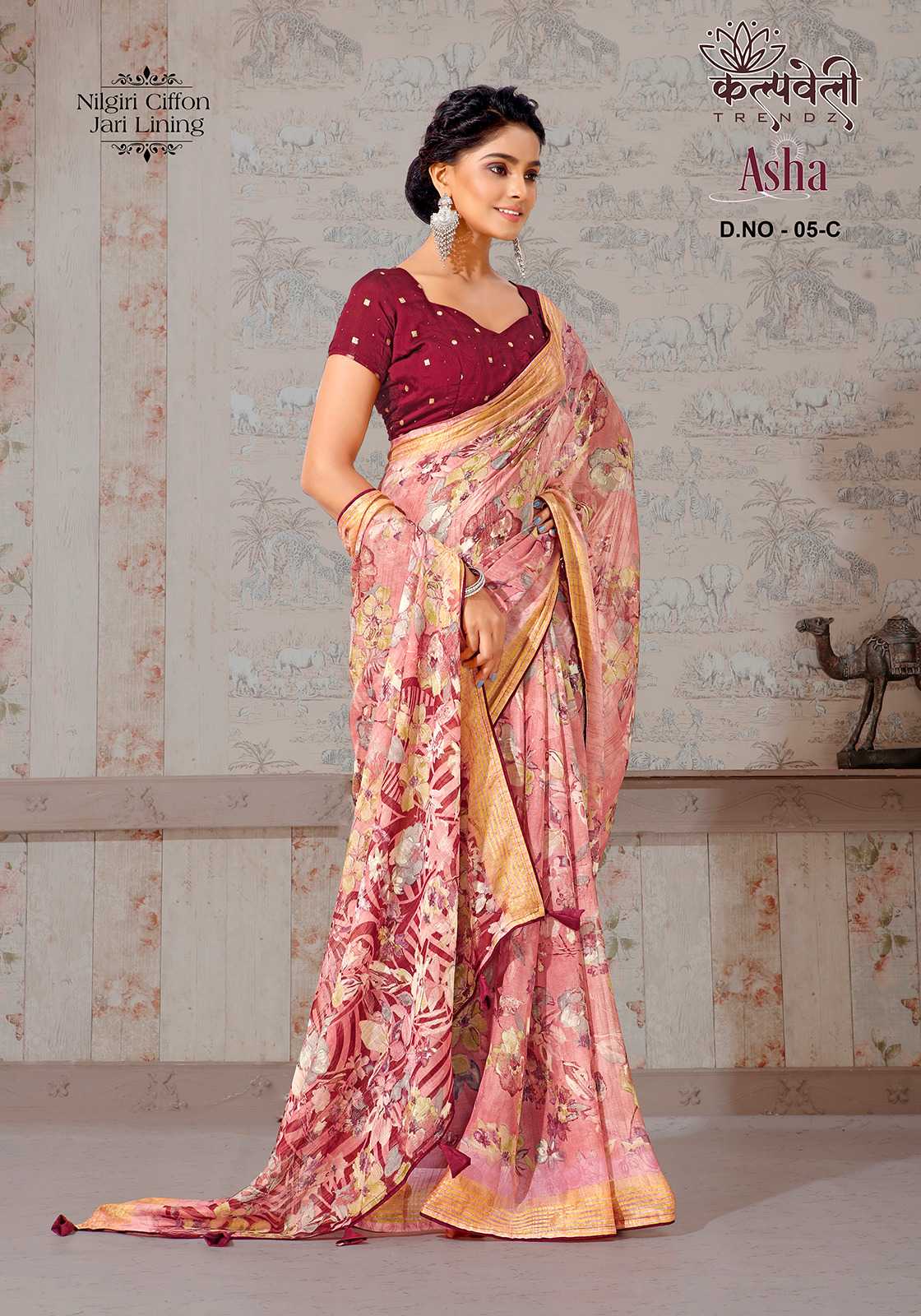 kalpavelly trendz asha 05 adorable fancy chiffon sarees