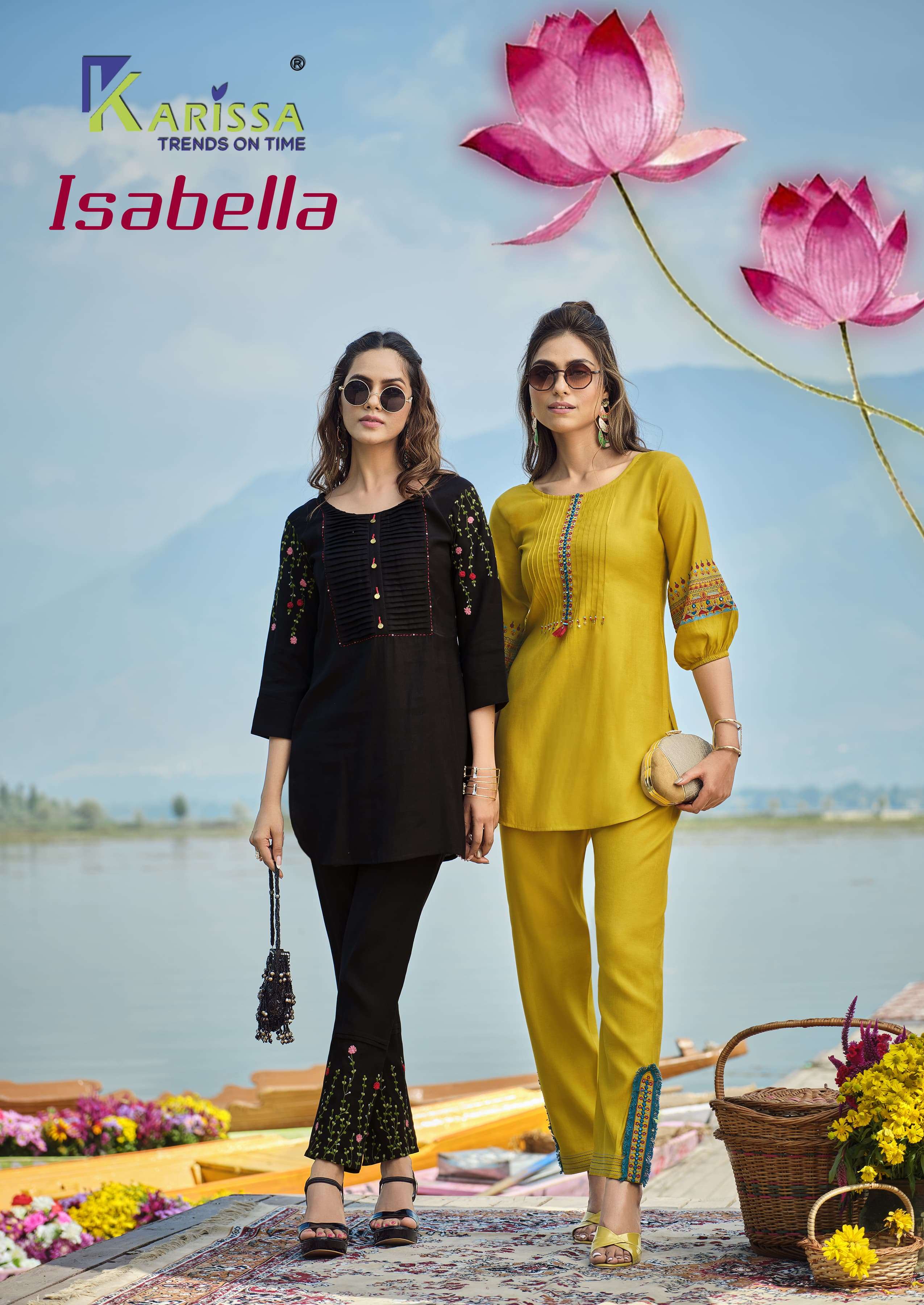 karissa present isabella designer stylish fullstitch cord set for party wear