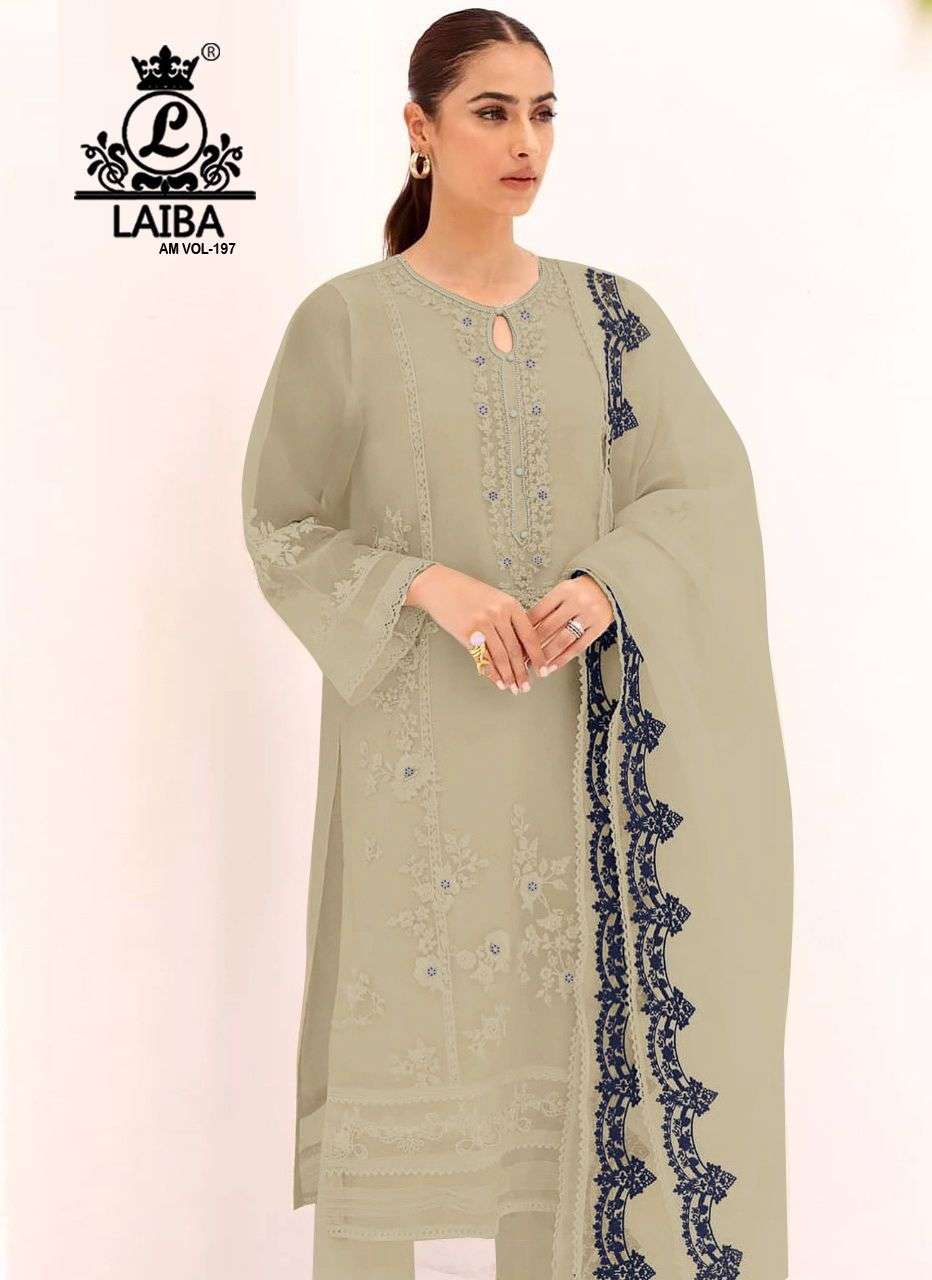 laiba am vol 197 designer beautiful work pakistani kurti with pant and dupatta