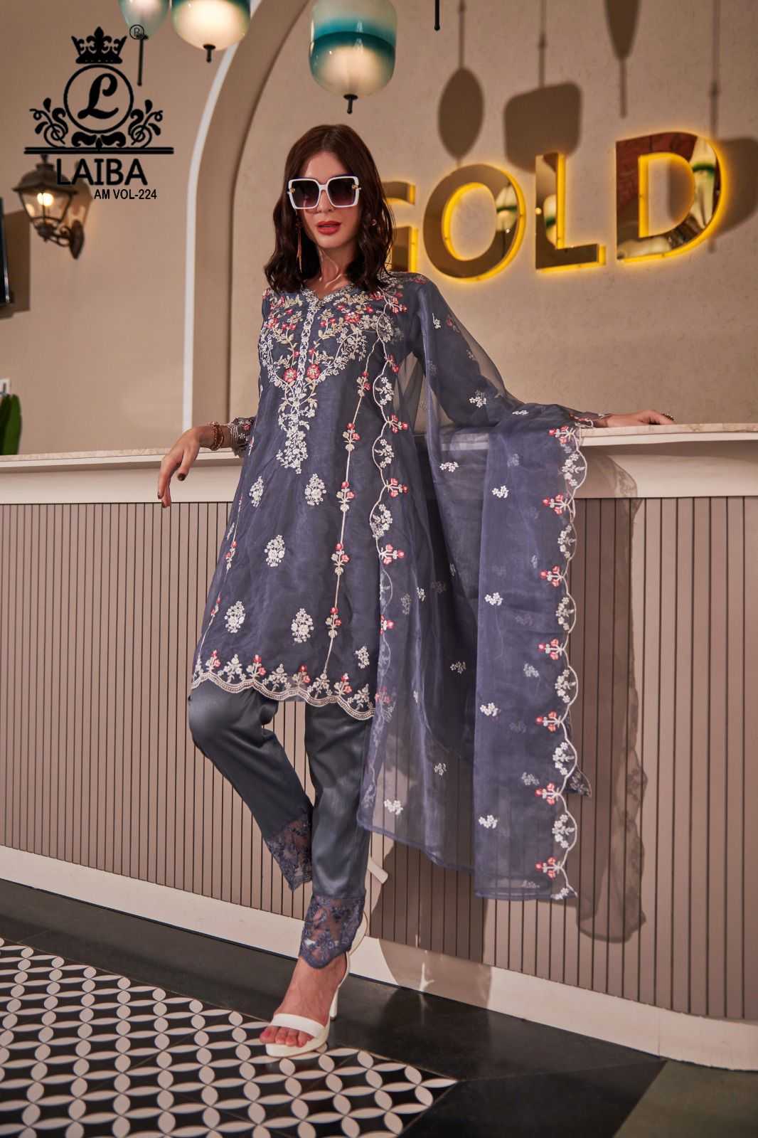 laiba am vol 224 designer pakistani fullstitch kurti pant with dupatta catalog