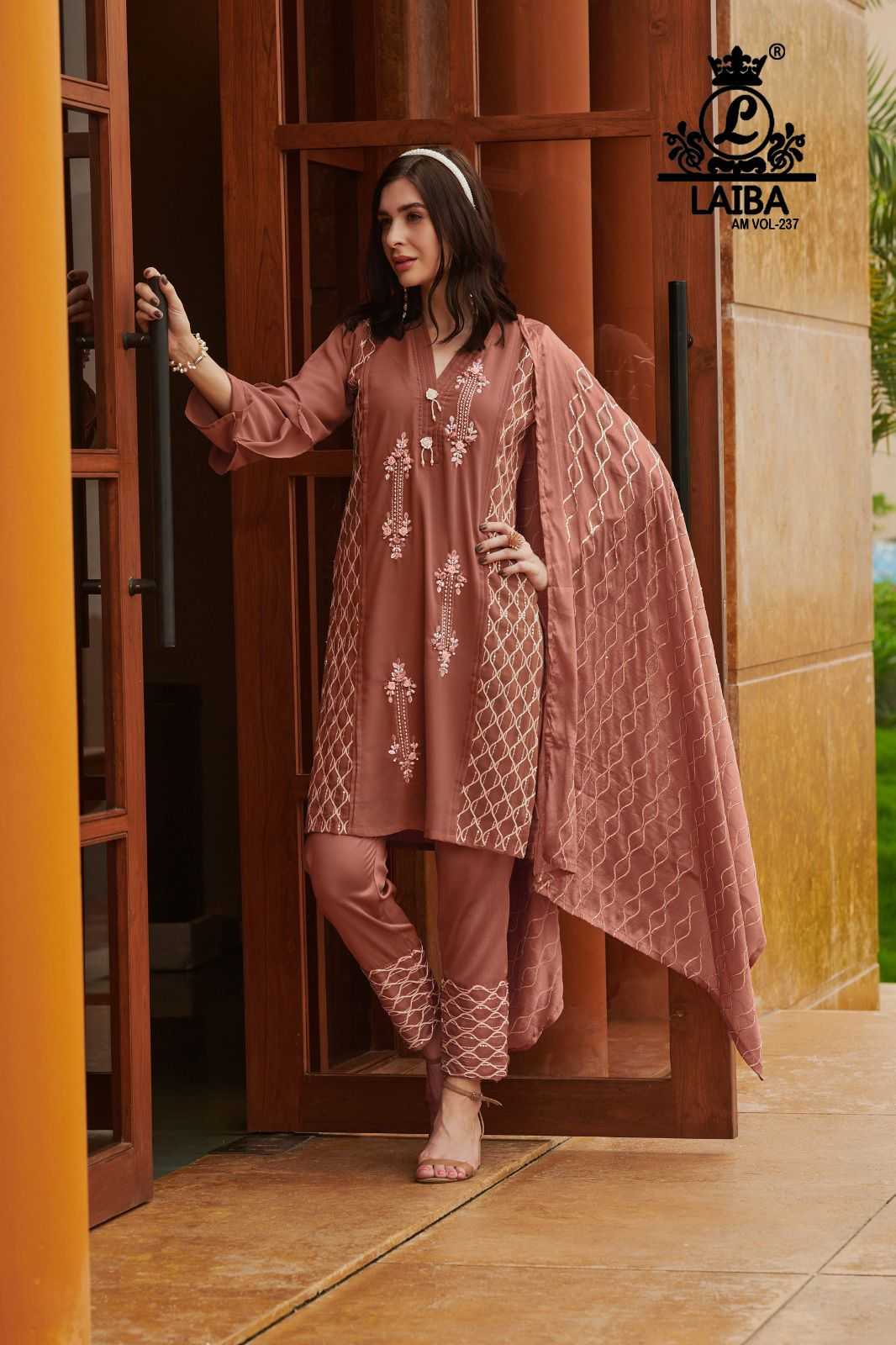 laiba am vol 237 pakistani fullstitch festive wear kurti pant dupatta set
