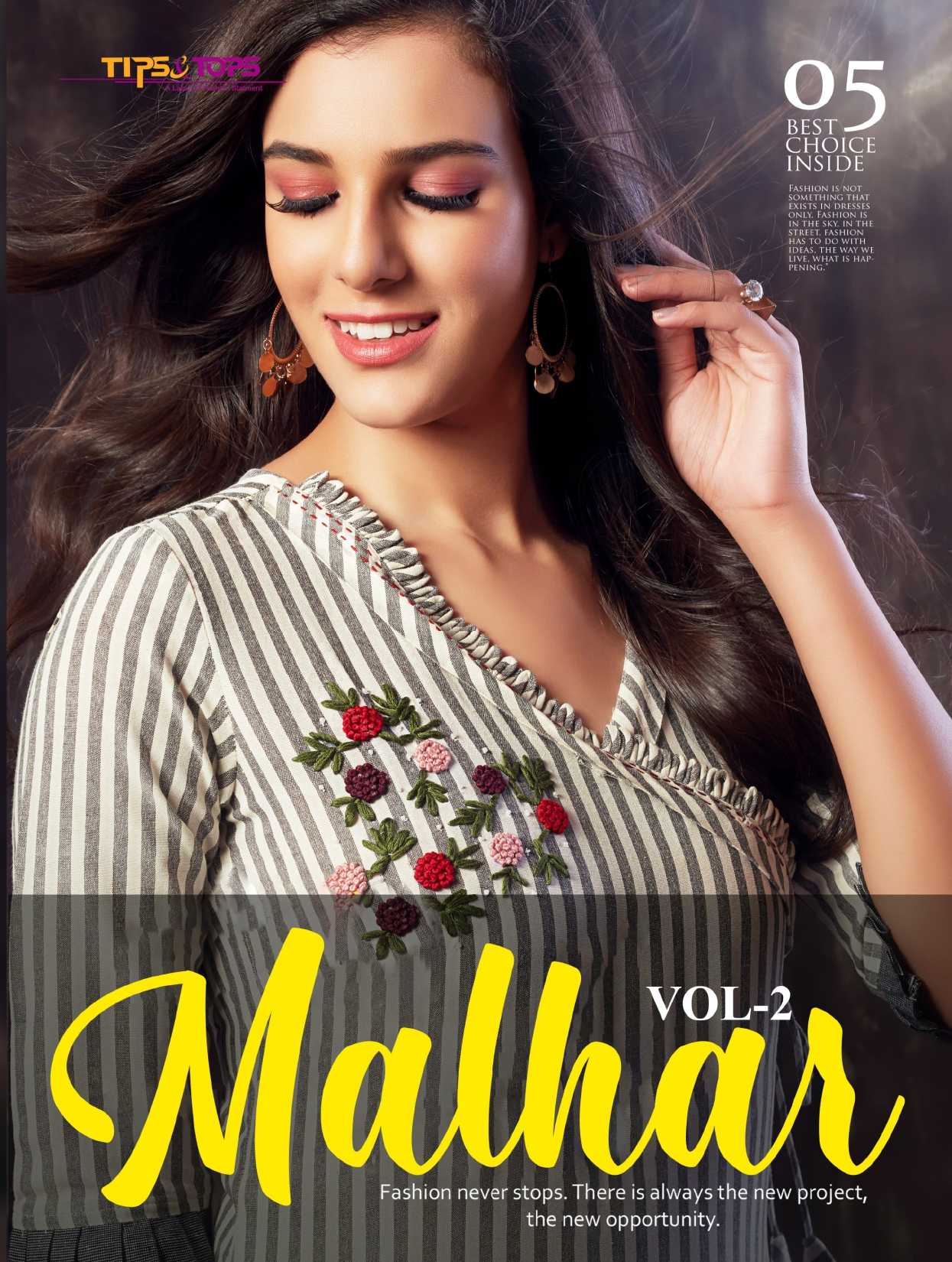 malhar vol 2 by tips & tops amazing fancy cotton kurti and pant catalog