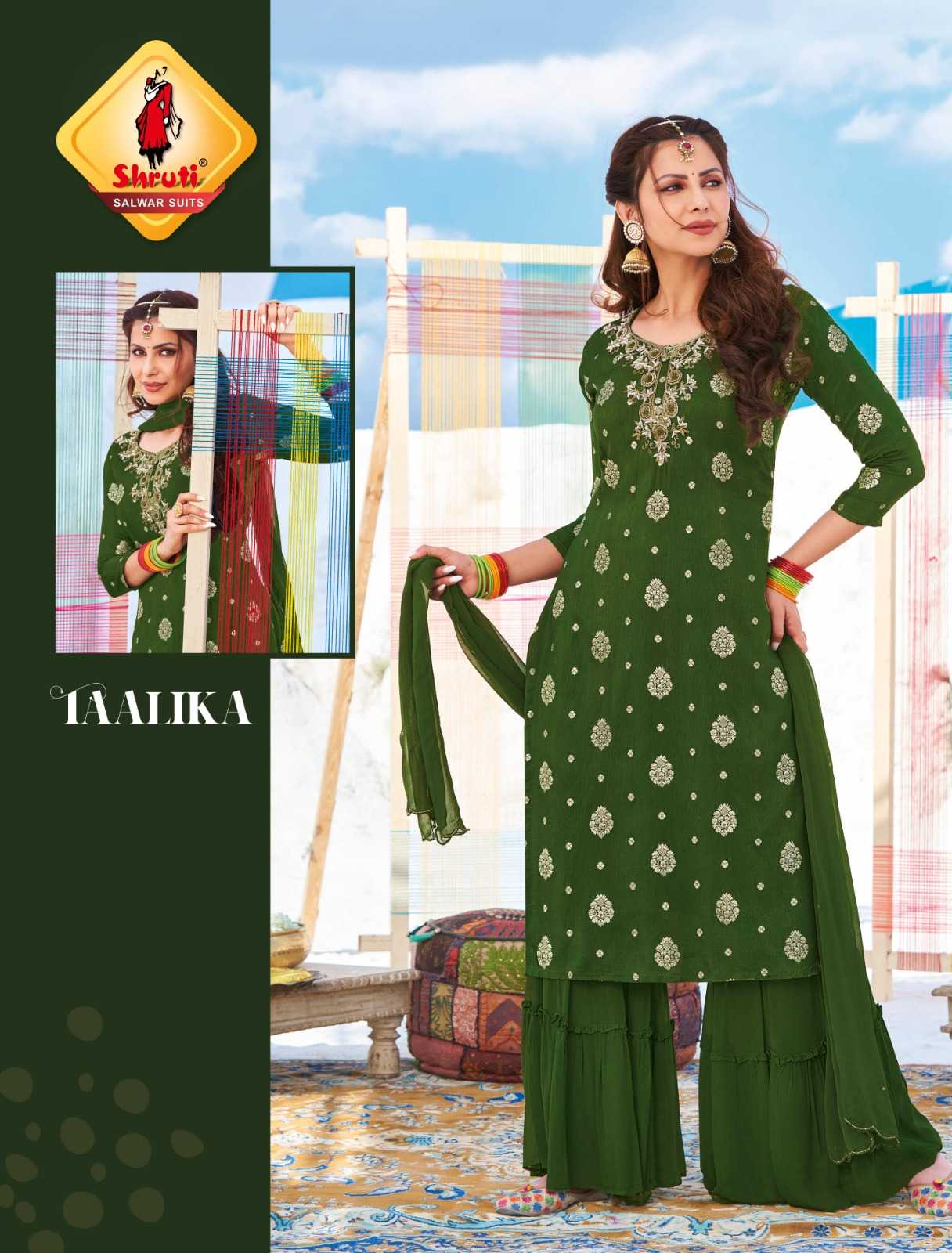 meenakari vol 2 by shruti fullstitch sharara salwar kameez for wedding function