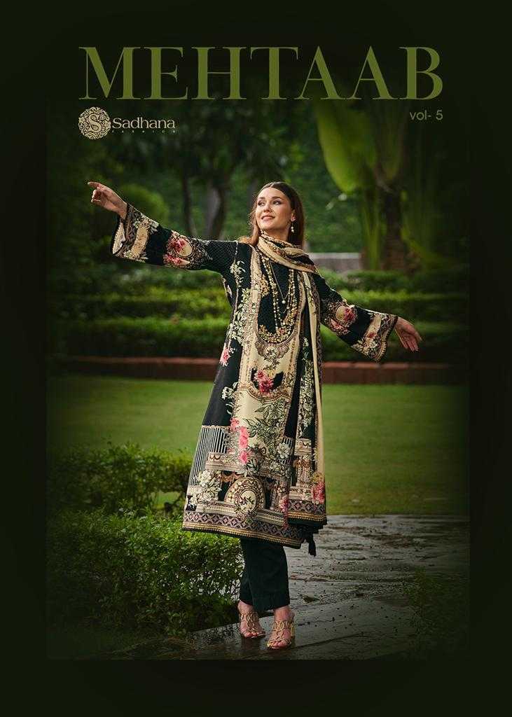 mehtaab vol 5 by sadhana fashion pakistani digital print winter wear suits collection