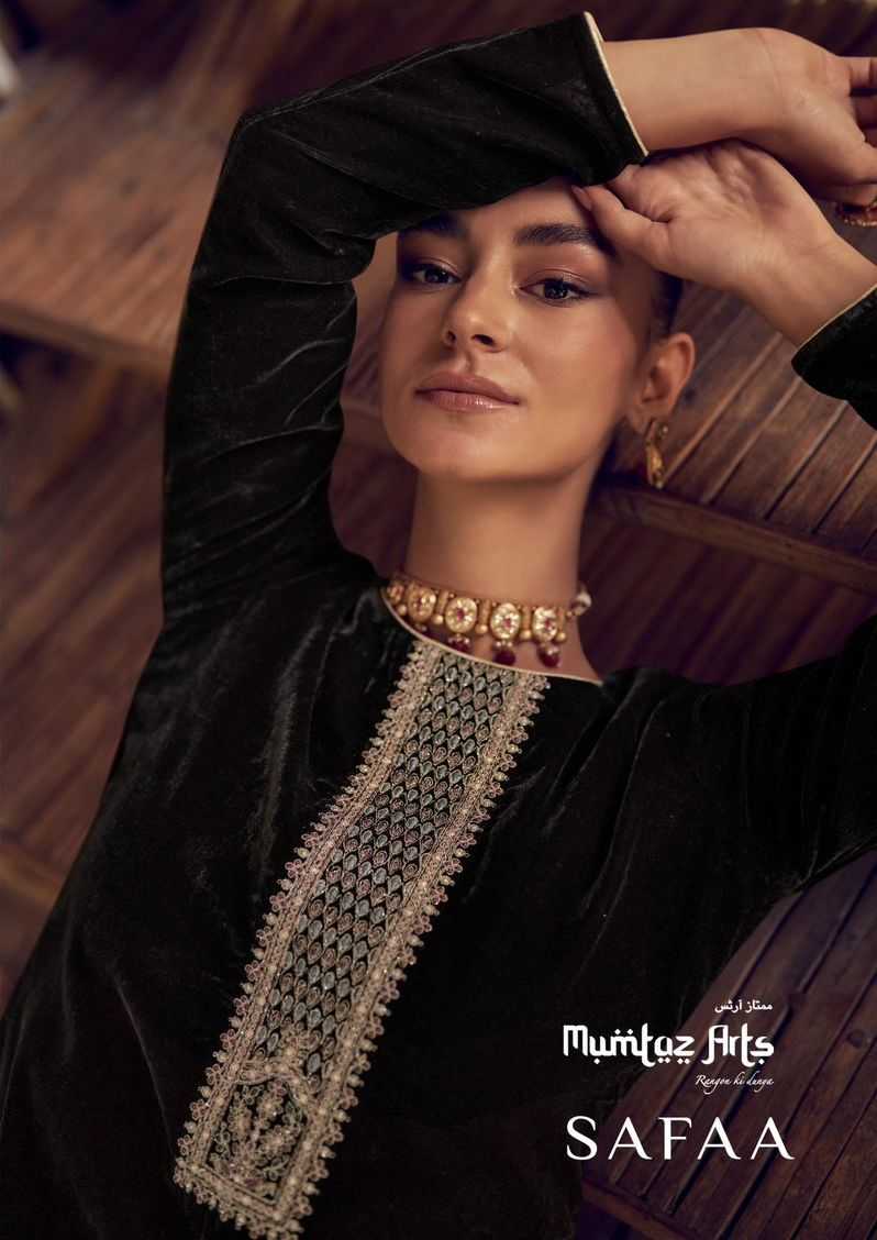 mumtaz arts safaa 32001-32004 winter velvet unstitch salwar kameez