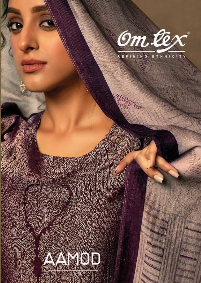 omtex present aamod winter wear unstitch salwar kameez with silkina digita print dupatta