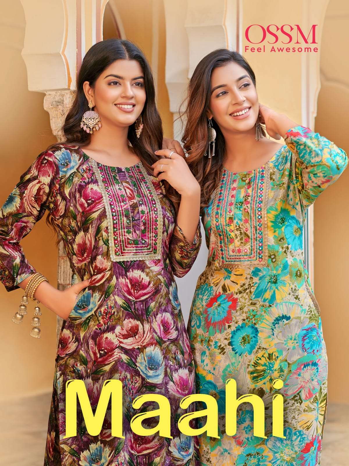 ossm present maahi fancy rayon kurti with afghani pant catalog