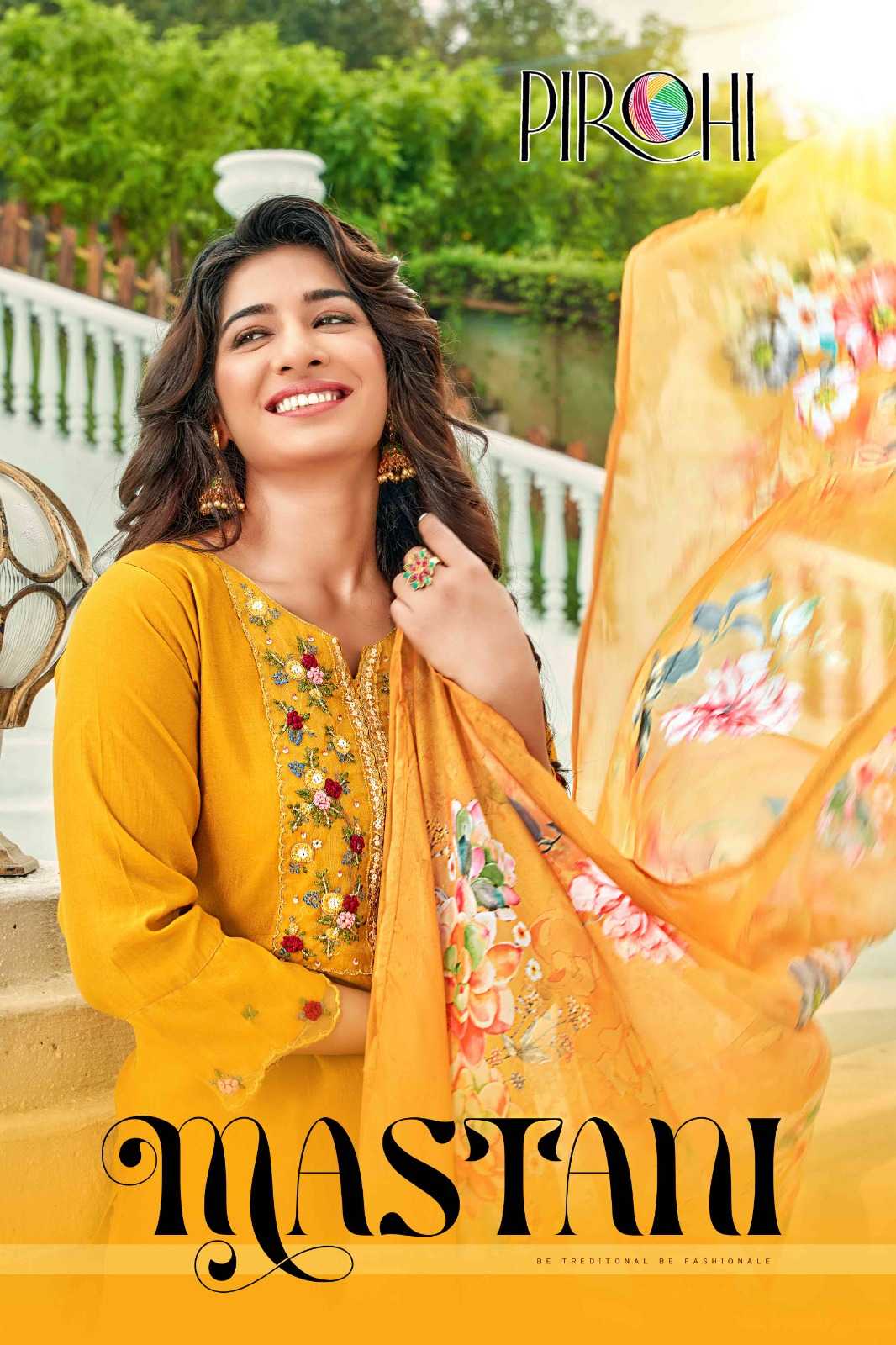 pirohi present mastani festive wear fancy work kurti with pant and digital dupatta catalog