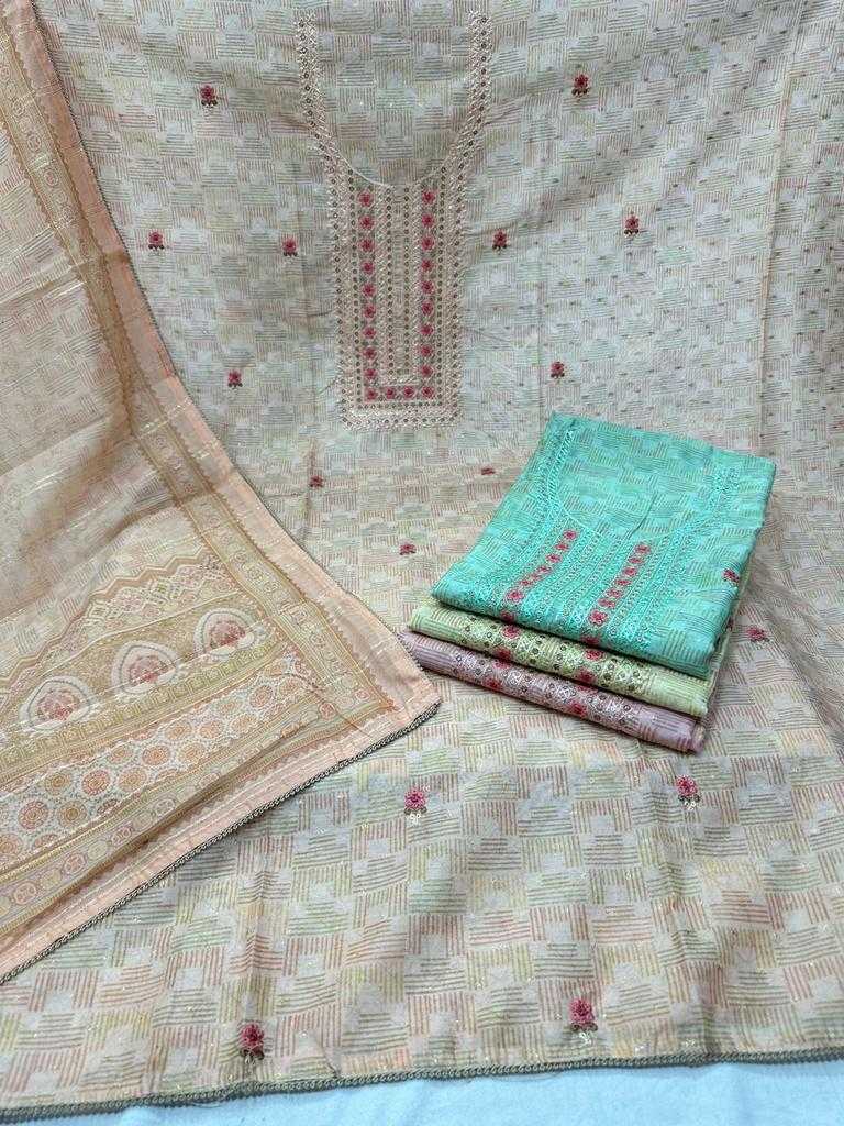 pr 1128 linen to linen 3pcs beautiful casual wear dress material collection