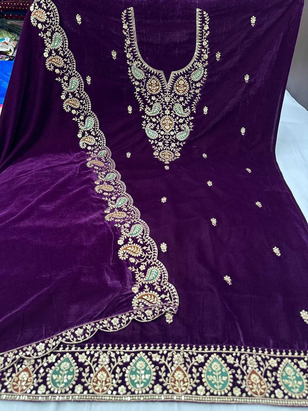 Pr jenny winter wear embroidery dress material catalog