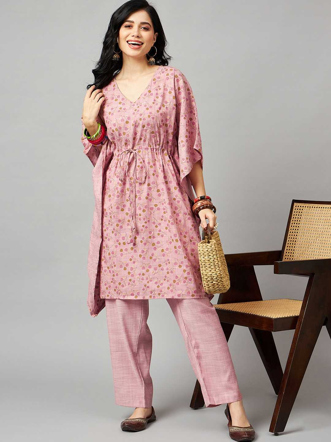 pr rakhi stylish festive wear cotton kurti pant set