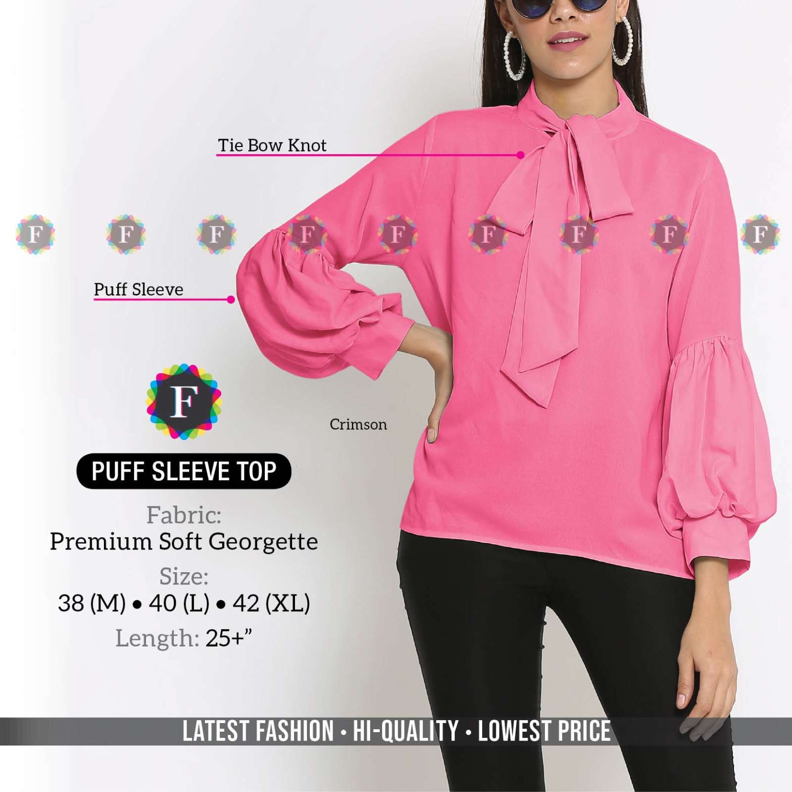 puff sleeve top soft georgette western girls tops collection 