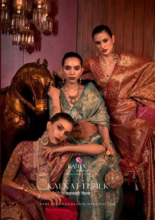 rajtex present kalkatti silk 327001-327008 elegant wedding wear sarees supplier
