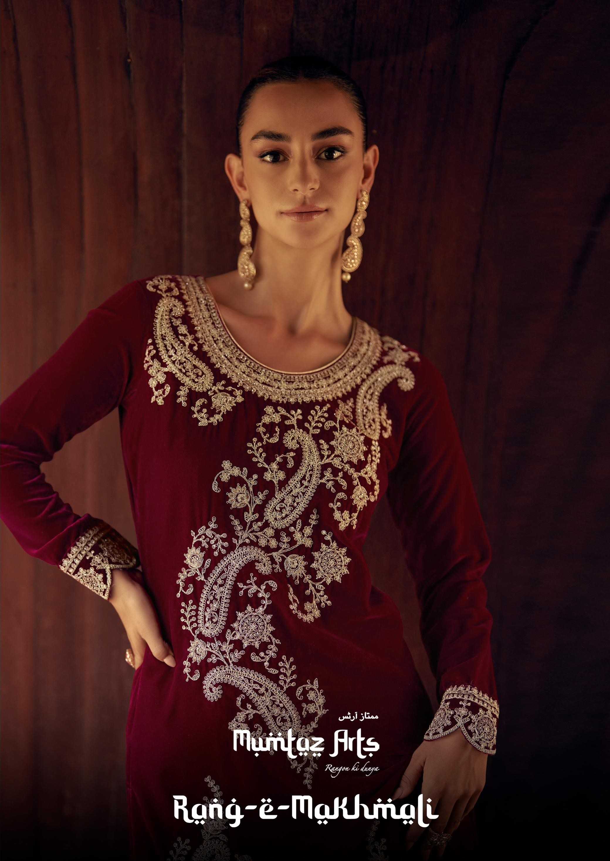 rang e makhmali by mumtaz arts exclusive collection of winter wear dress material